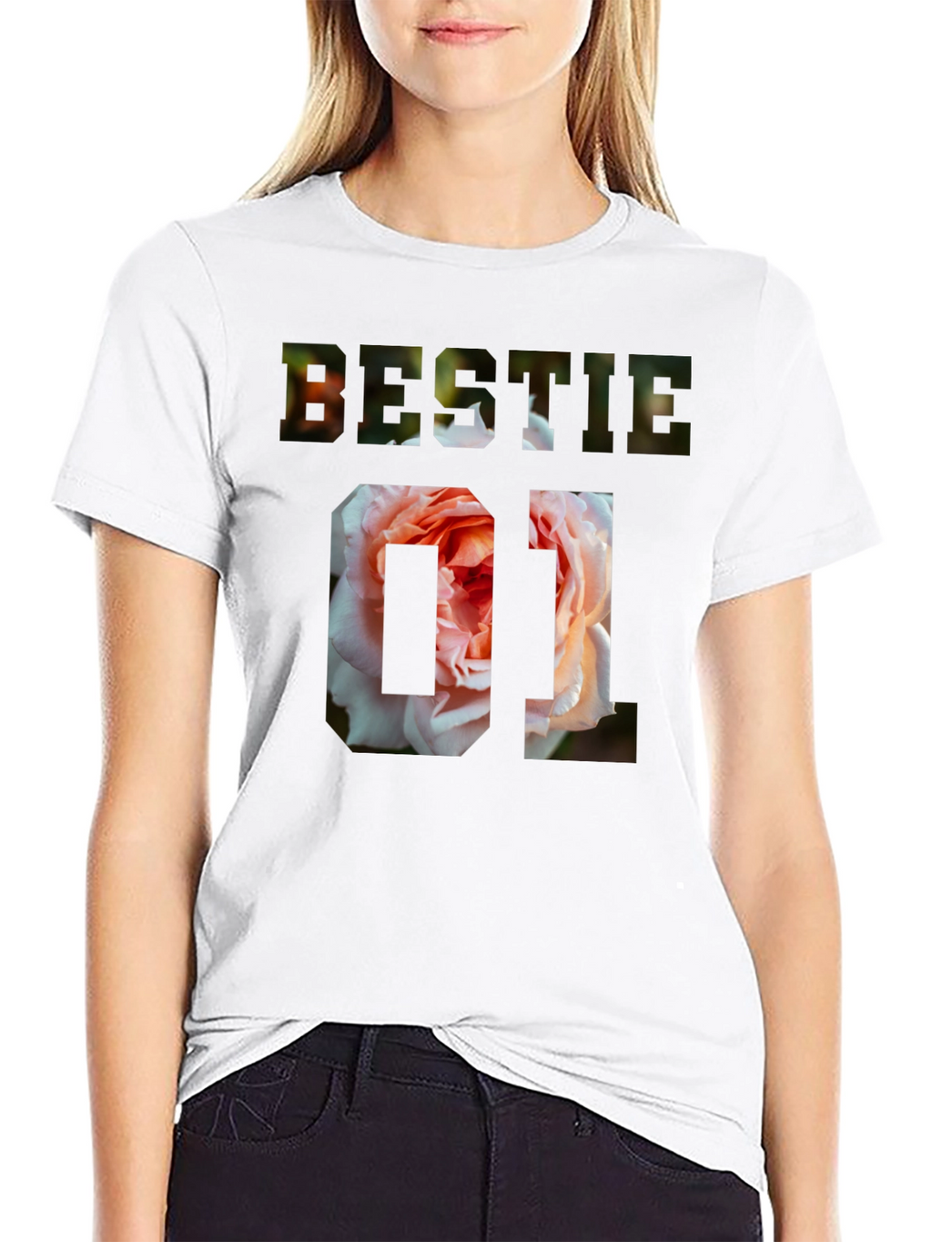 Bestie 01 Floral Graphic T-Shirt