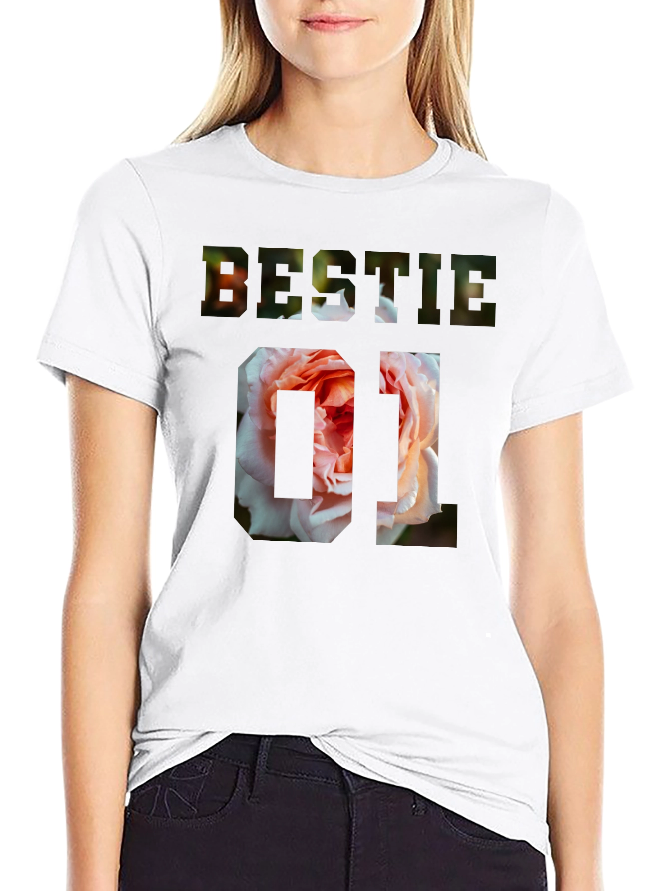 Bestie 01 Floral Graphic T-Shirt