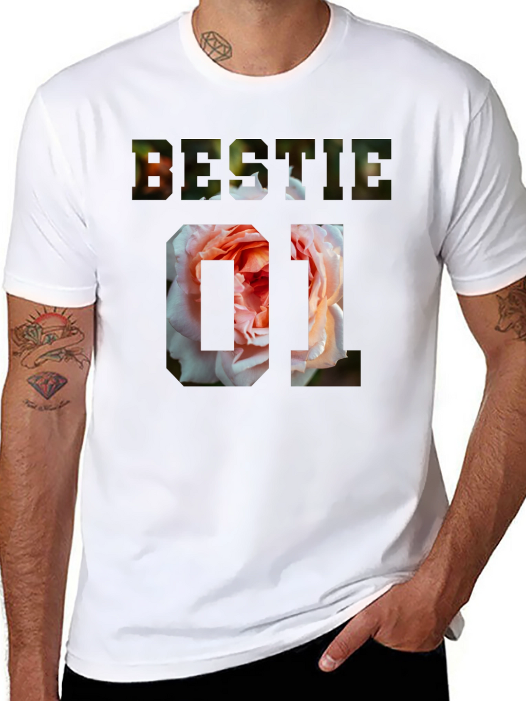 Bestie 01 Floral Graphic T-Shirt