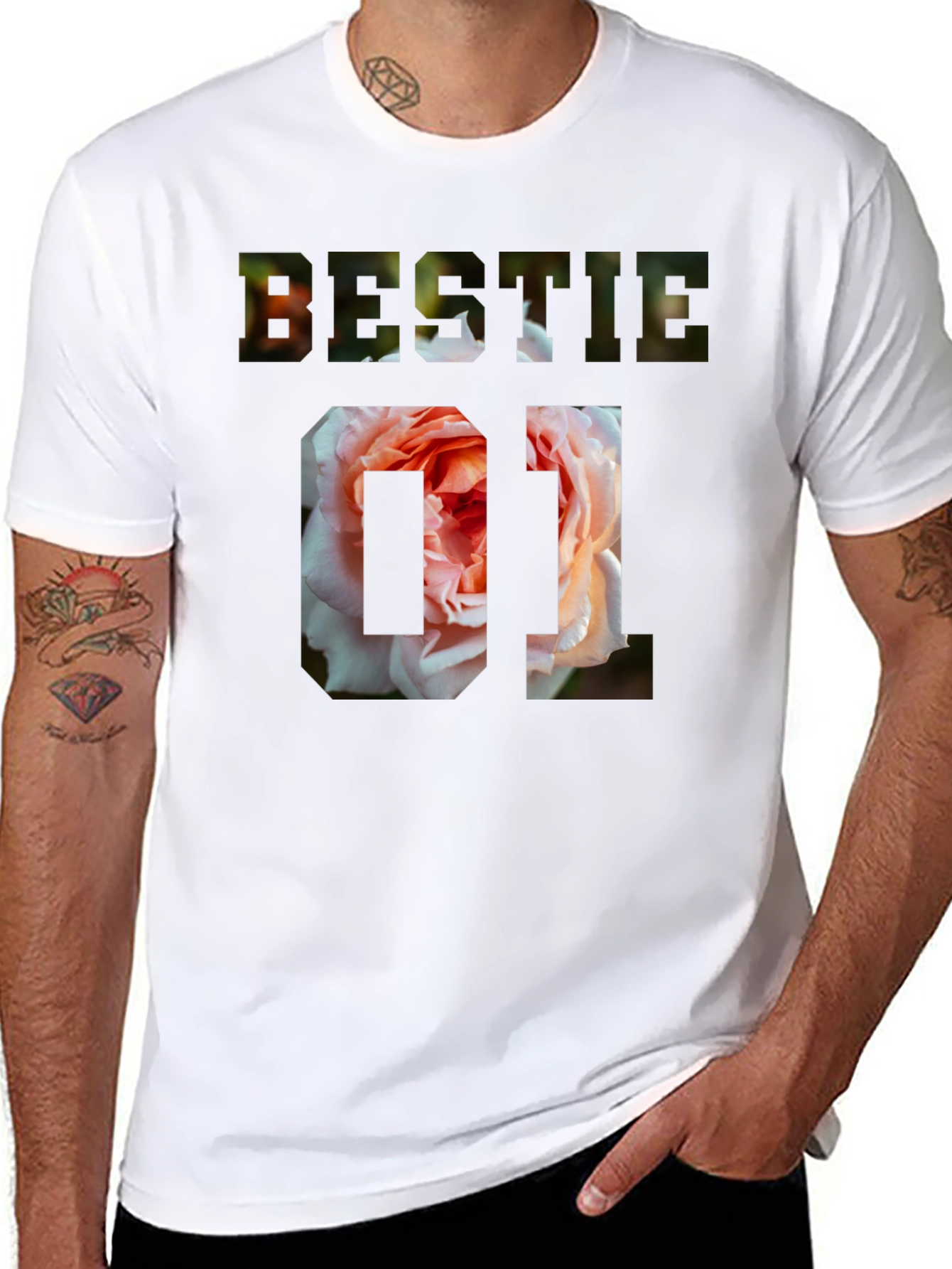 Bestie 01 Floral Graphic T-Shirt