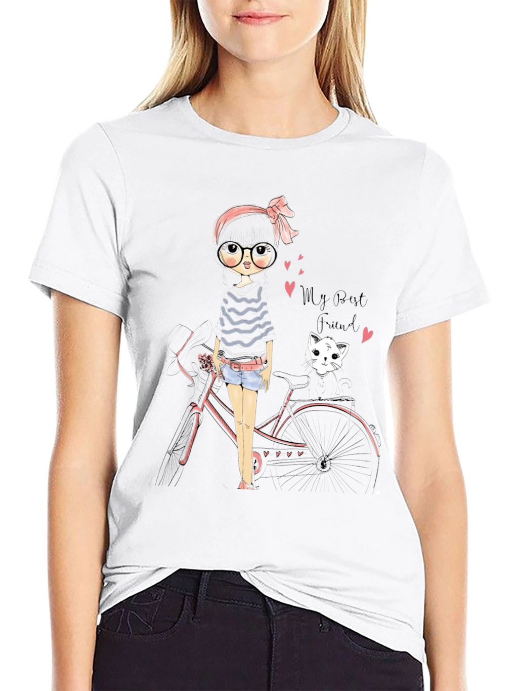 Girl and Cat Graphic Tee