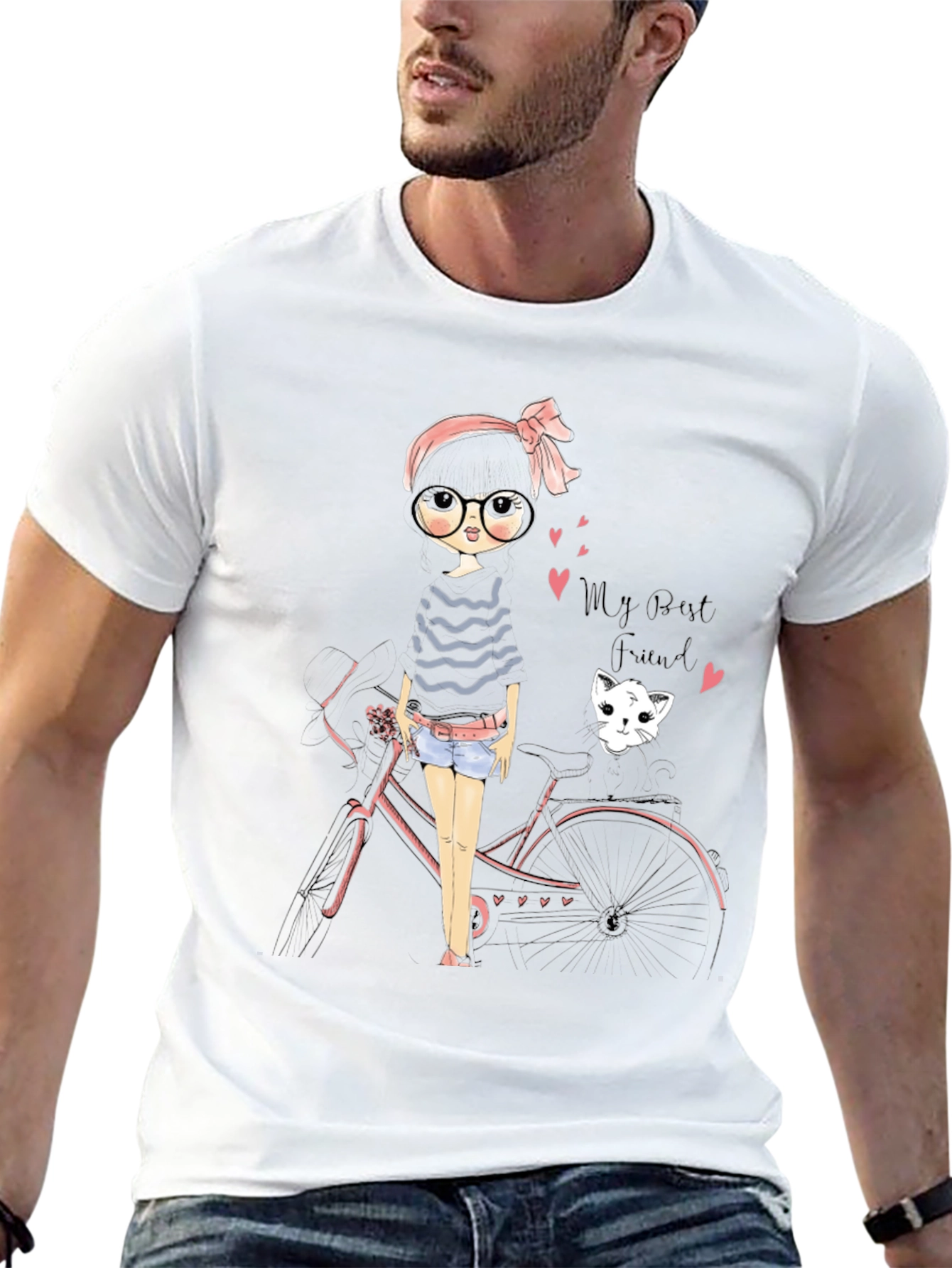 Girl and Cat Graphic Tee
