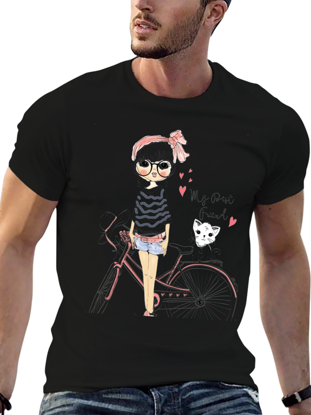Girl and Cat Graphic Tee