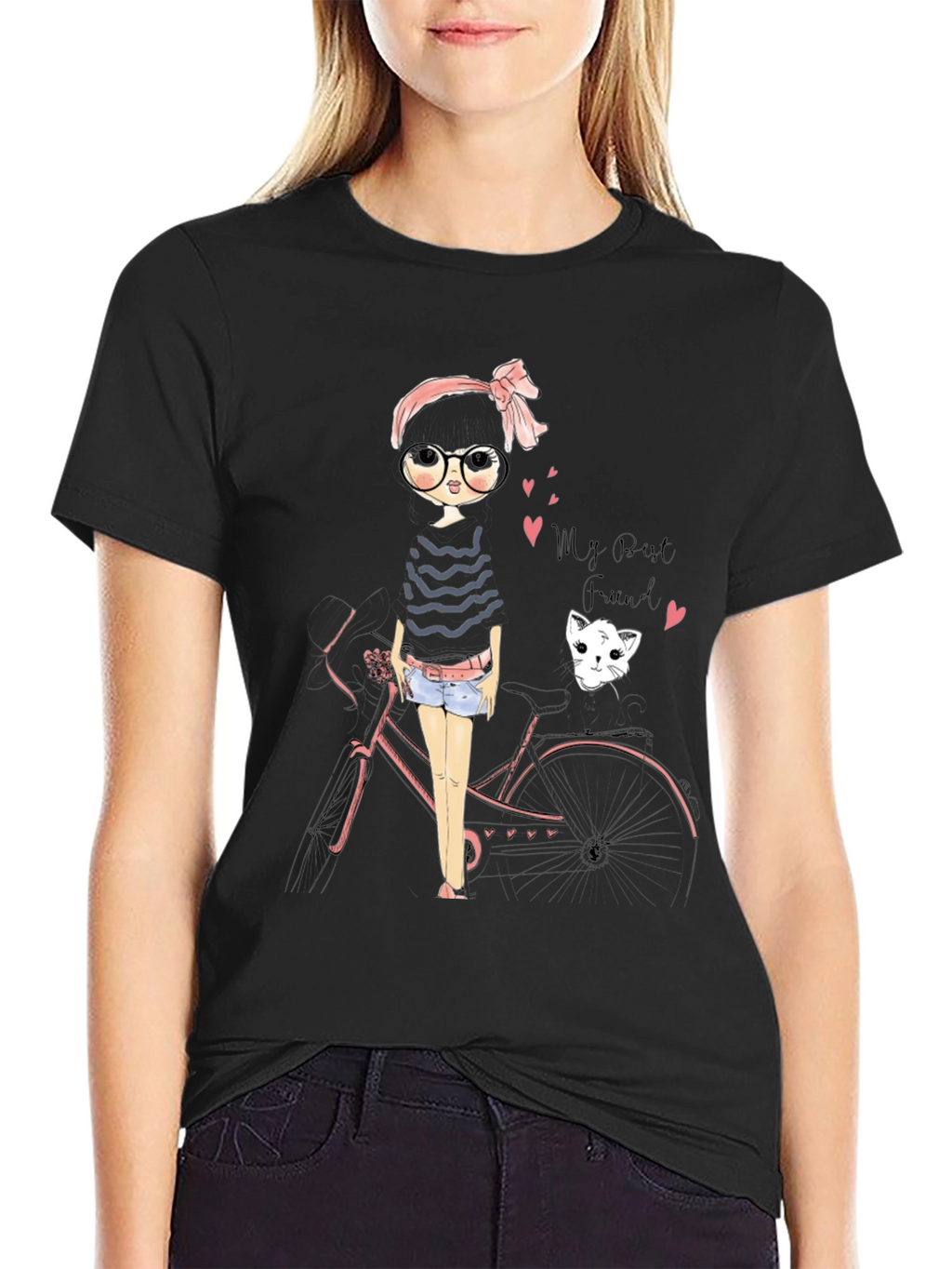 Girl and Cat Graphic Tee