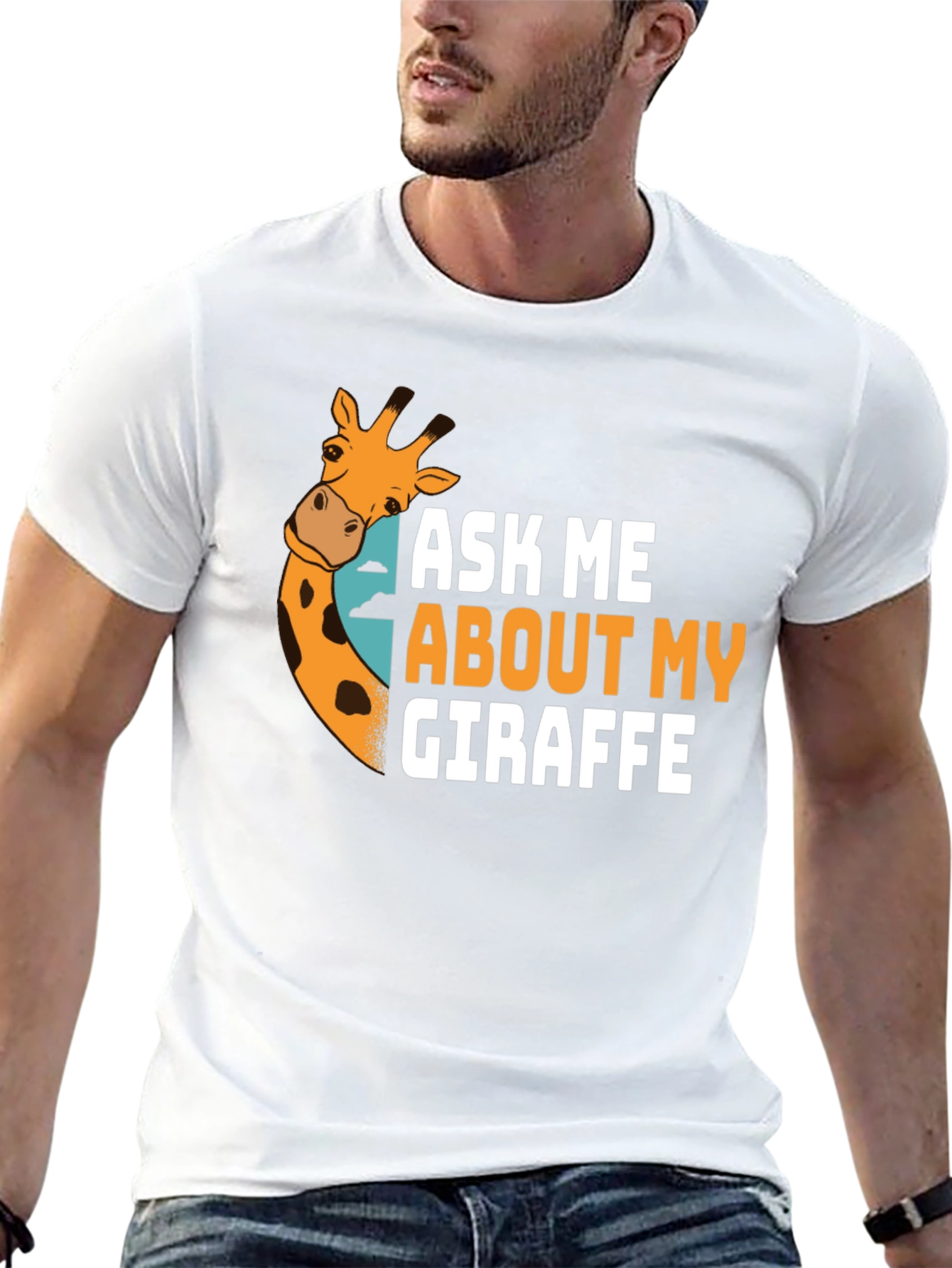 Ask Me About My Giraffe T-Shirt Novelty Tee