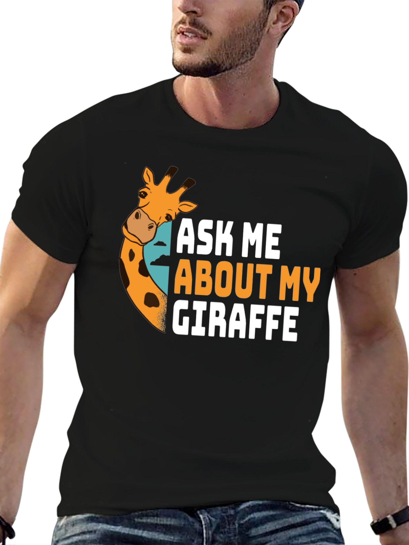 Ask Me About My Giraffe T-Shirt Novelty Tee