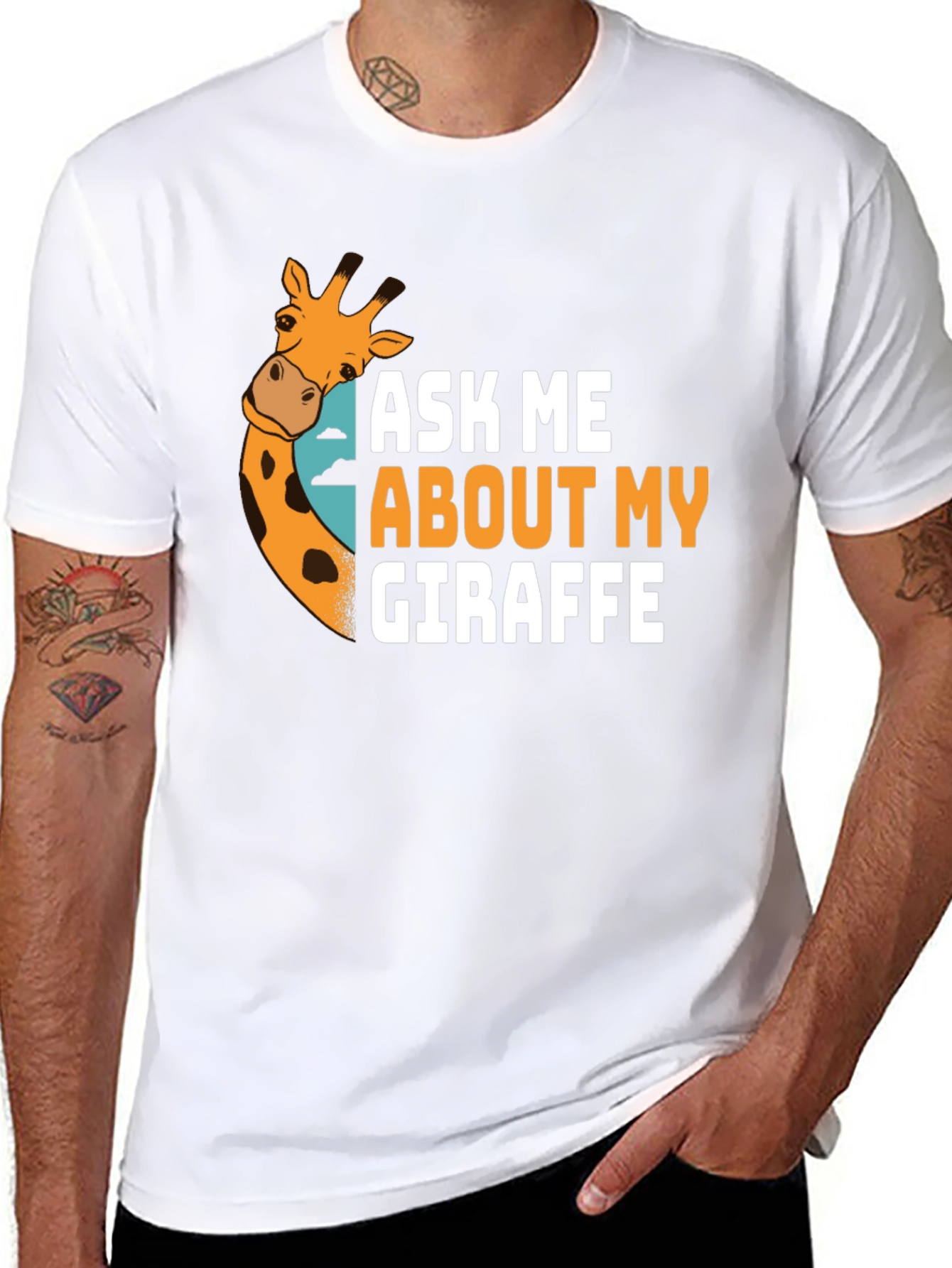 Ask Me About My Giraffe T-Shirt Novelty Tee