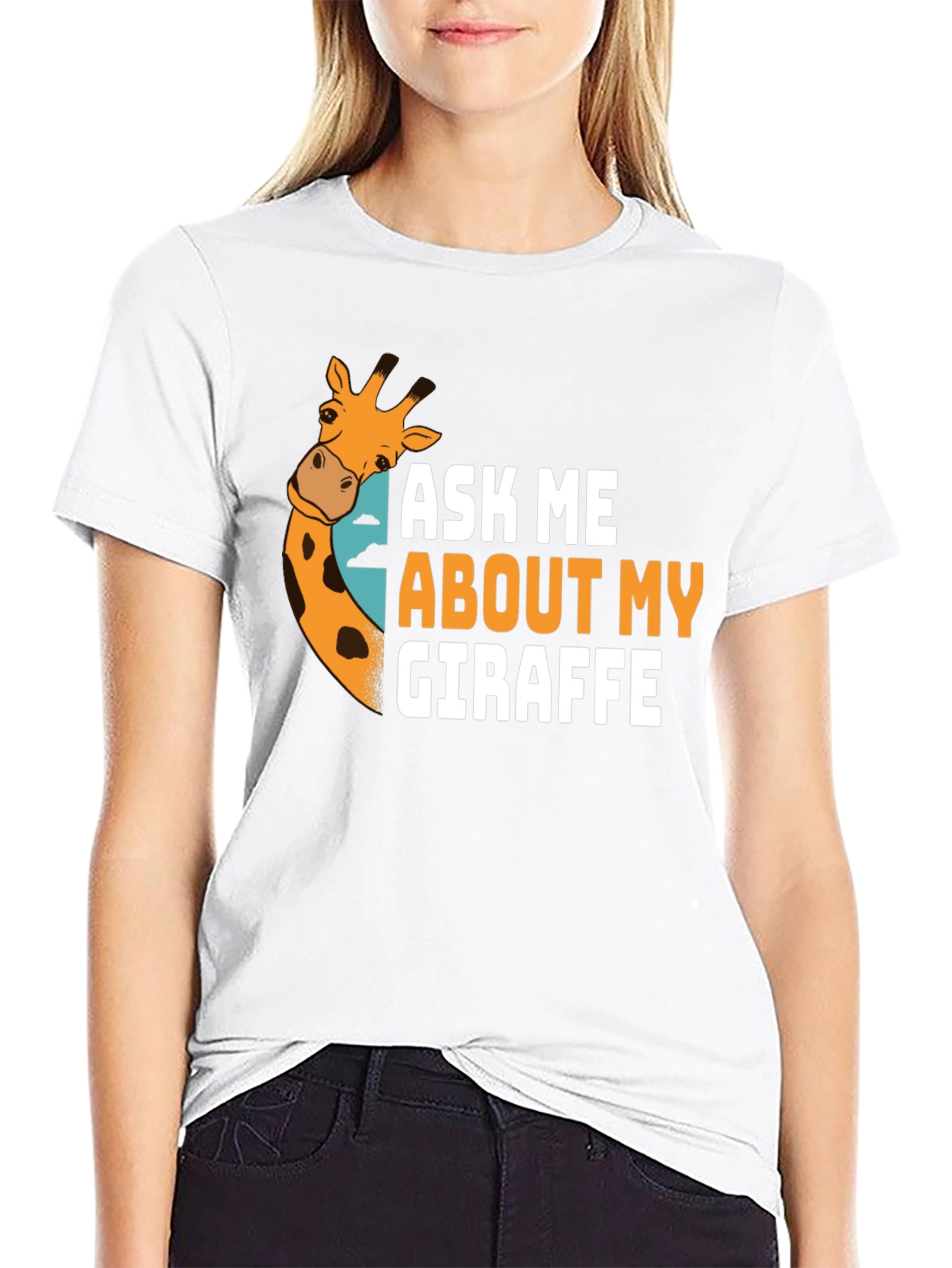 Ask Me About My Giraffe T-Shirt Novelty Tee