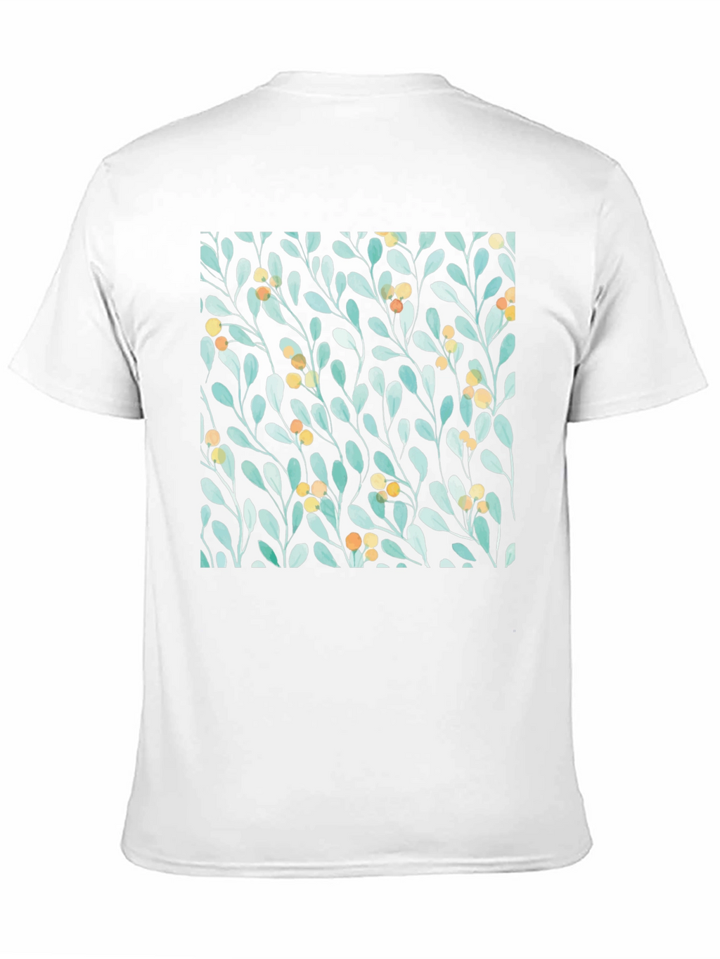 Botanical Leaves & Berries Black T-Shirt