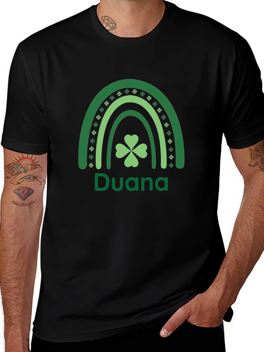 Duana St. Patricks Day Clover Rainbow T-Shirt