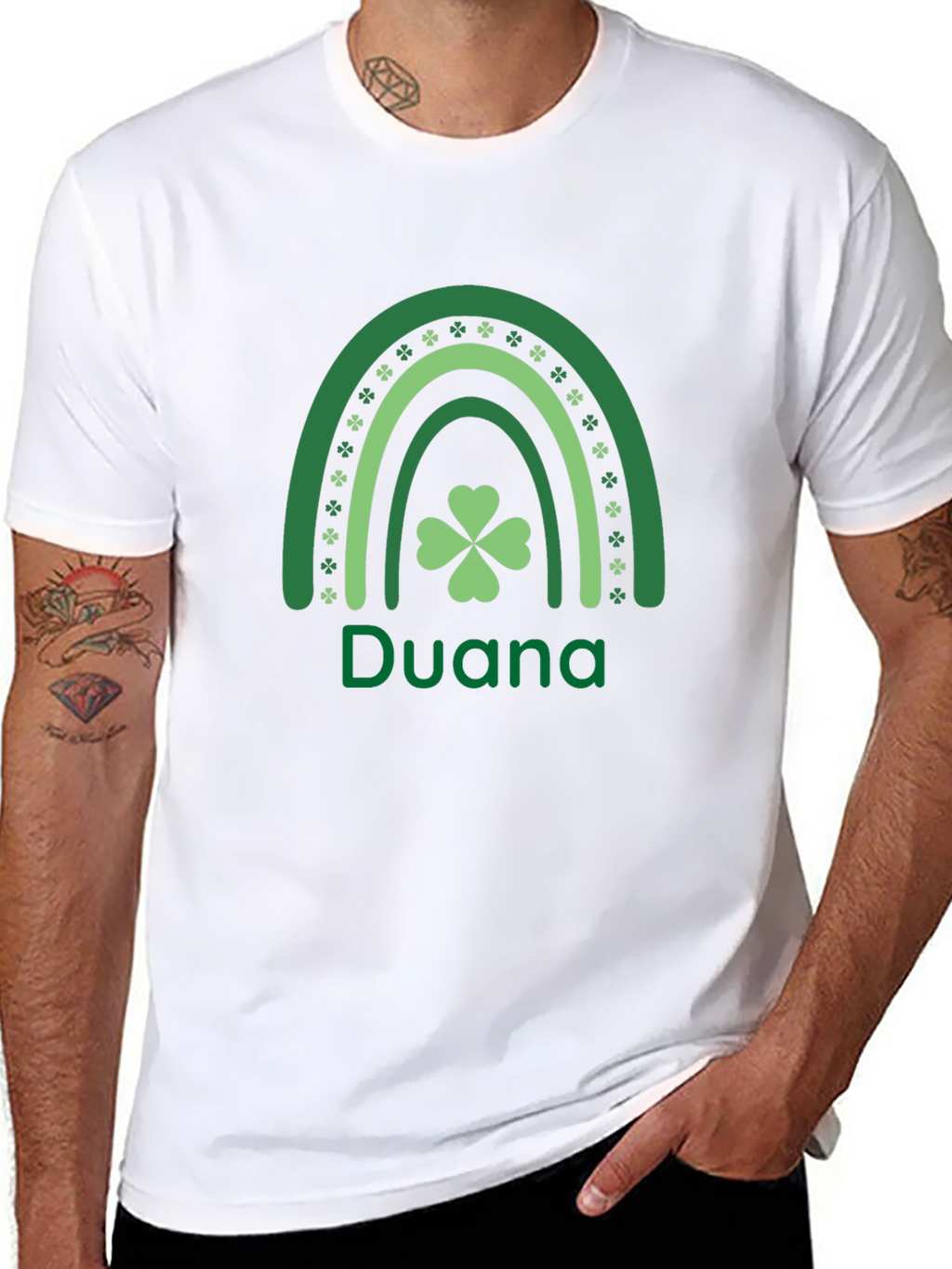 Duana St. Patricks Day Clover Rainbow T-Shirt