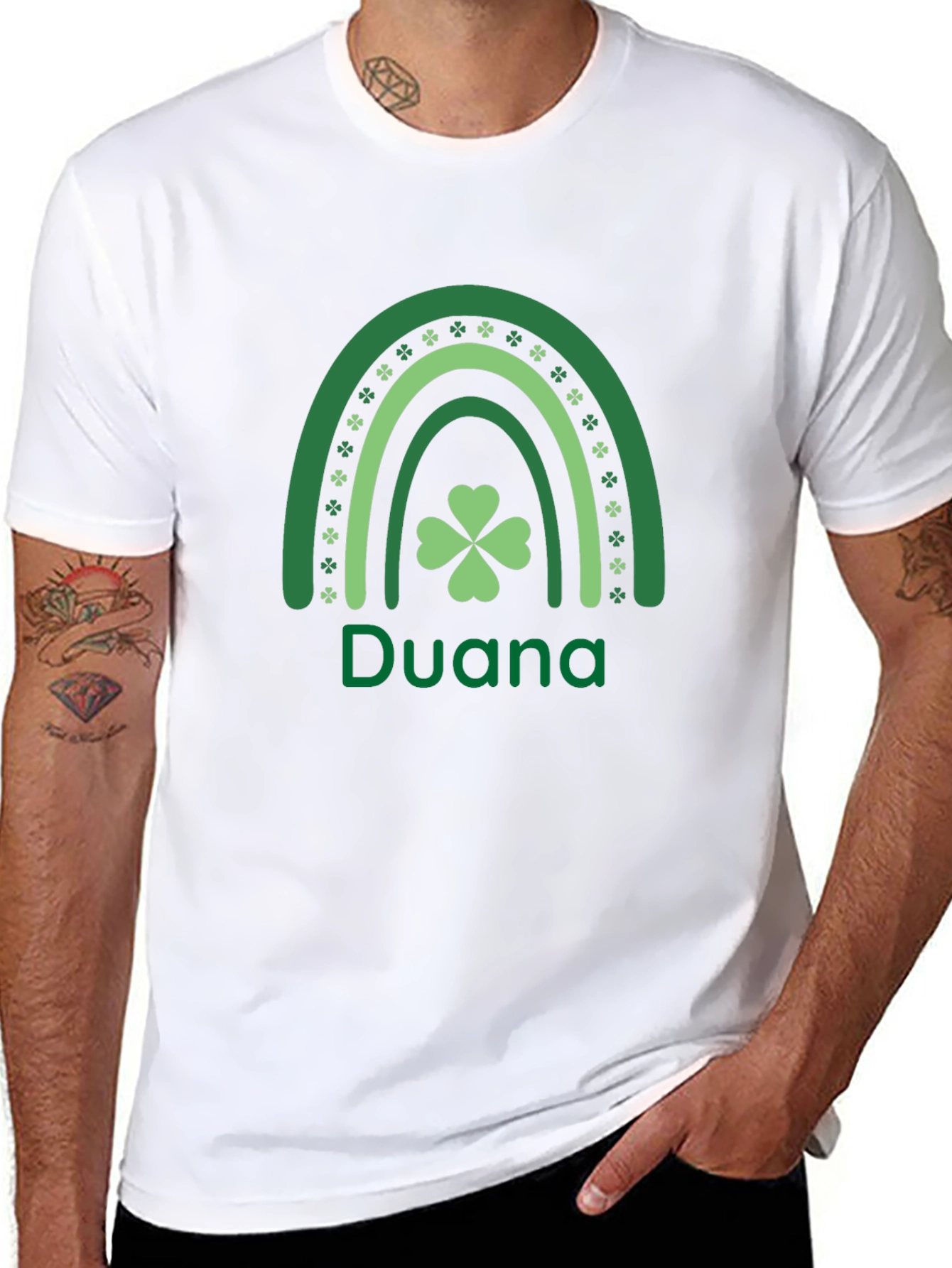 Duana St. Patricks Day Clover Rainbow T-Shirt