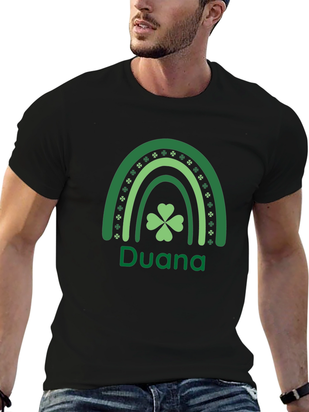 Duana St. Patricks Day Clover Rainbow T-Shirt