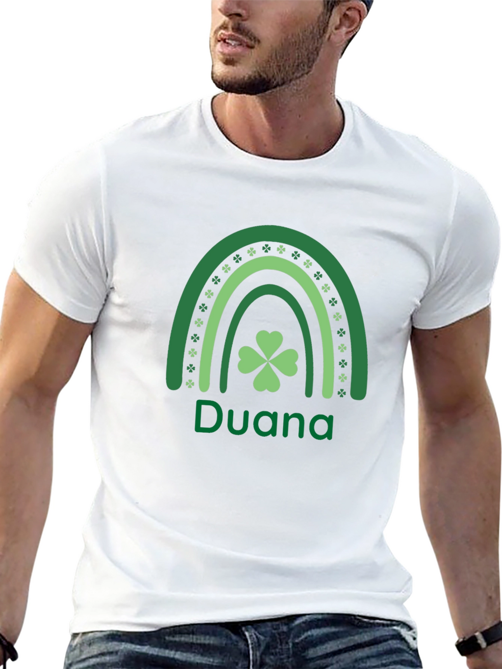 Duana St. Patricks Day Clover Rainbow T-Shirt