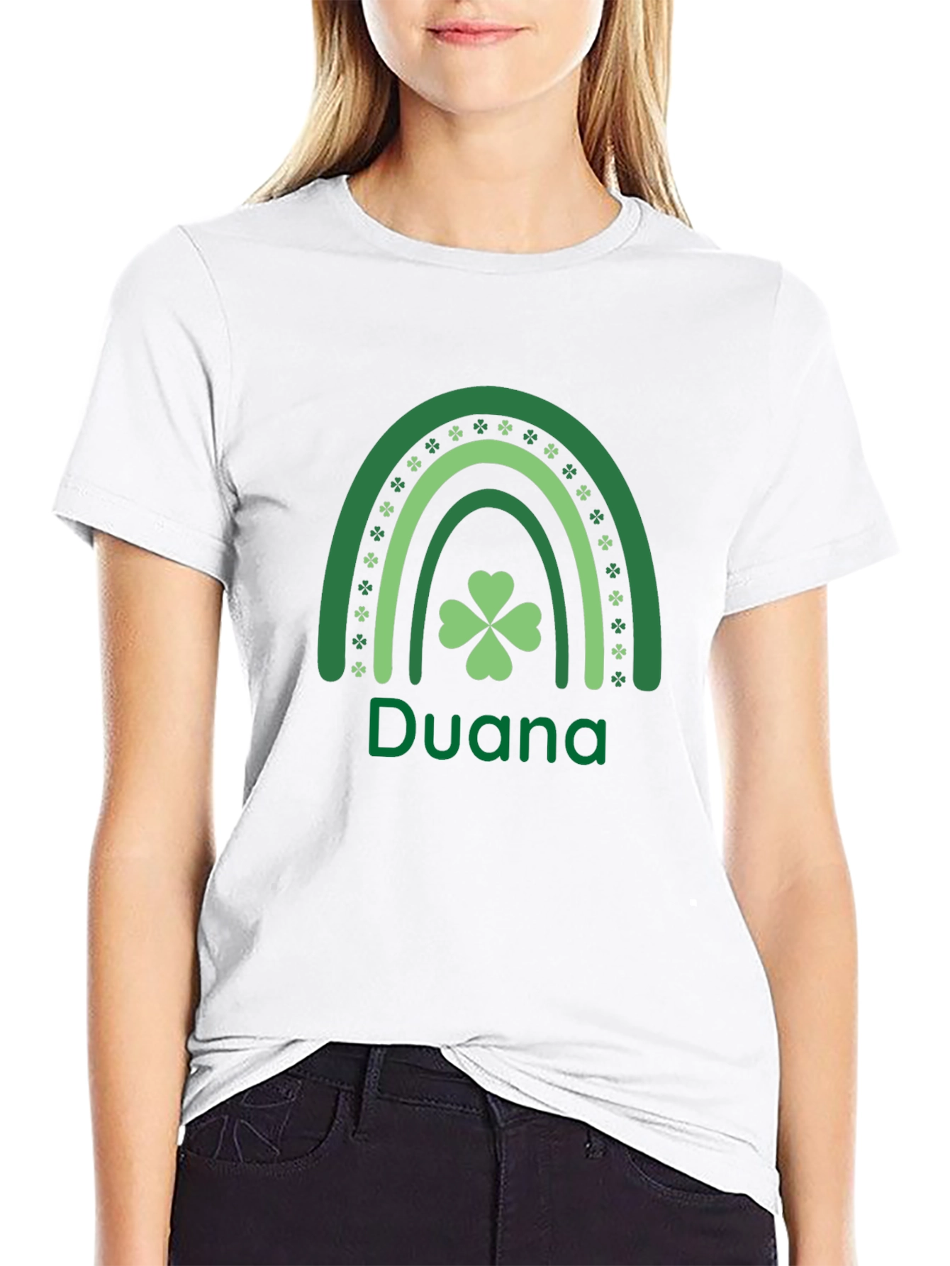 Duana St. Patricks Day Clover Rainbow T-Shirt