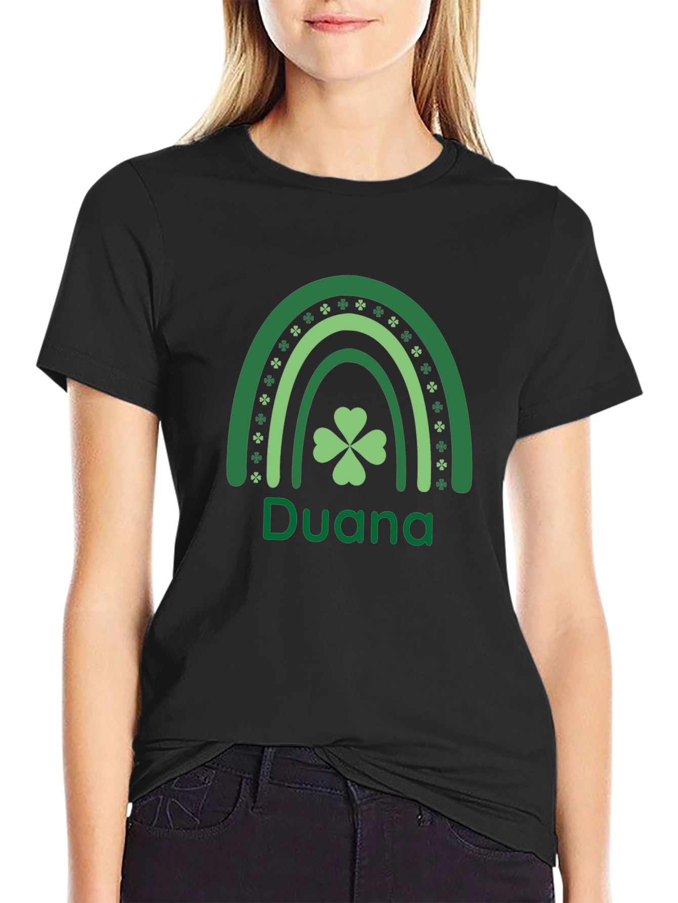 Duana St. Patricks Day Clover Rainbow T-Shirt