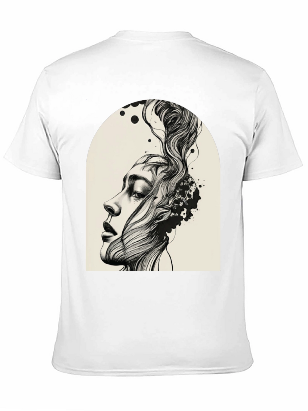Abstract Woman Graphic Tee - Black