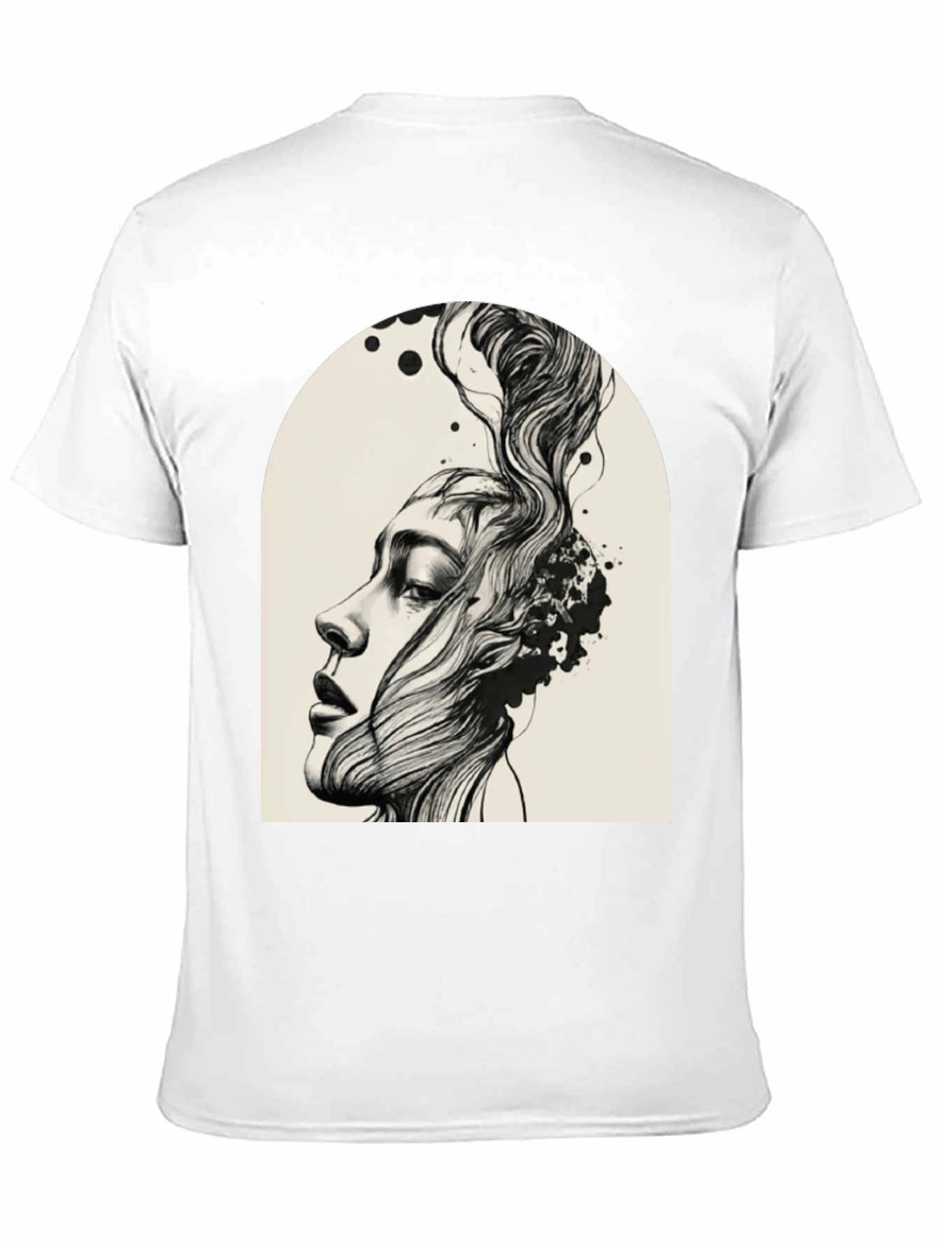 Abstract Woman Graphic Tee - Black