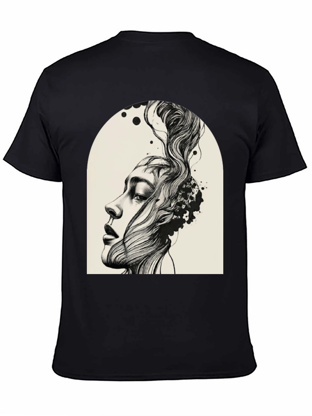 Abstract Woman Graphic Tee - Black