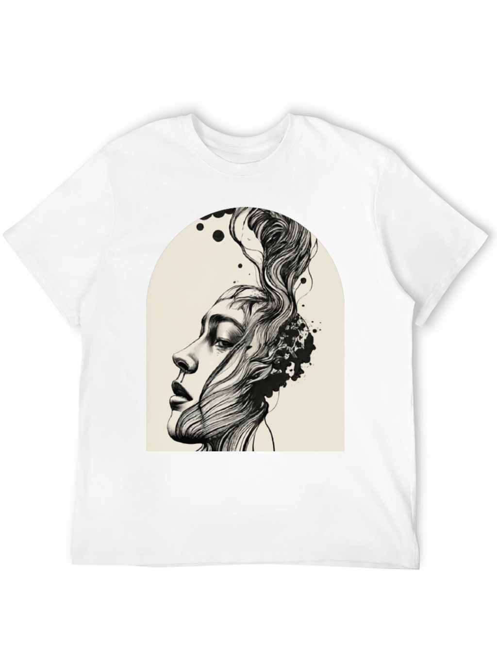 Abstract Woman Graphic Tee - Black