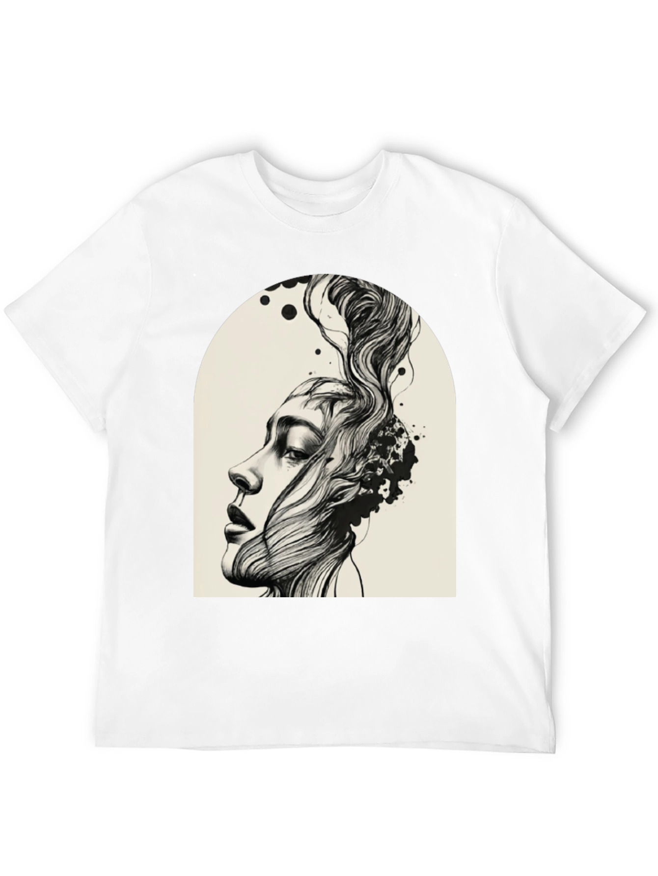 Abstract Woman Graphic Tee - Black