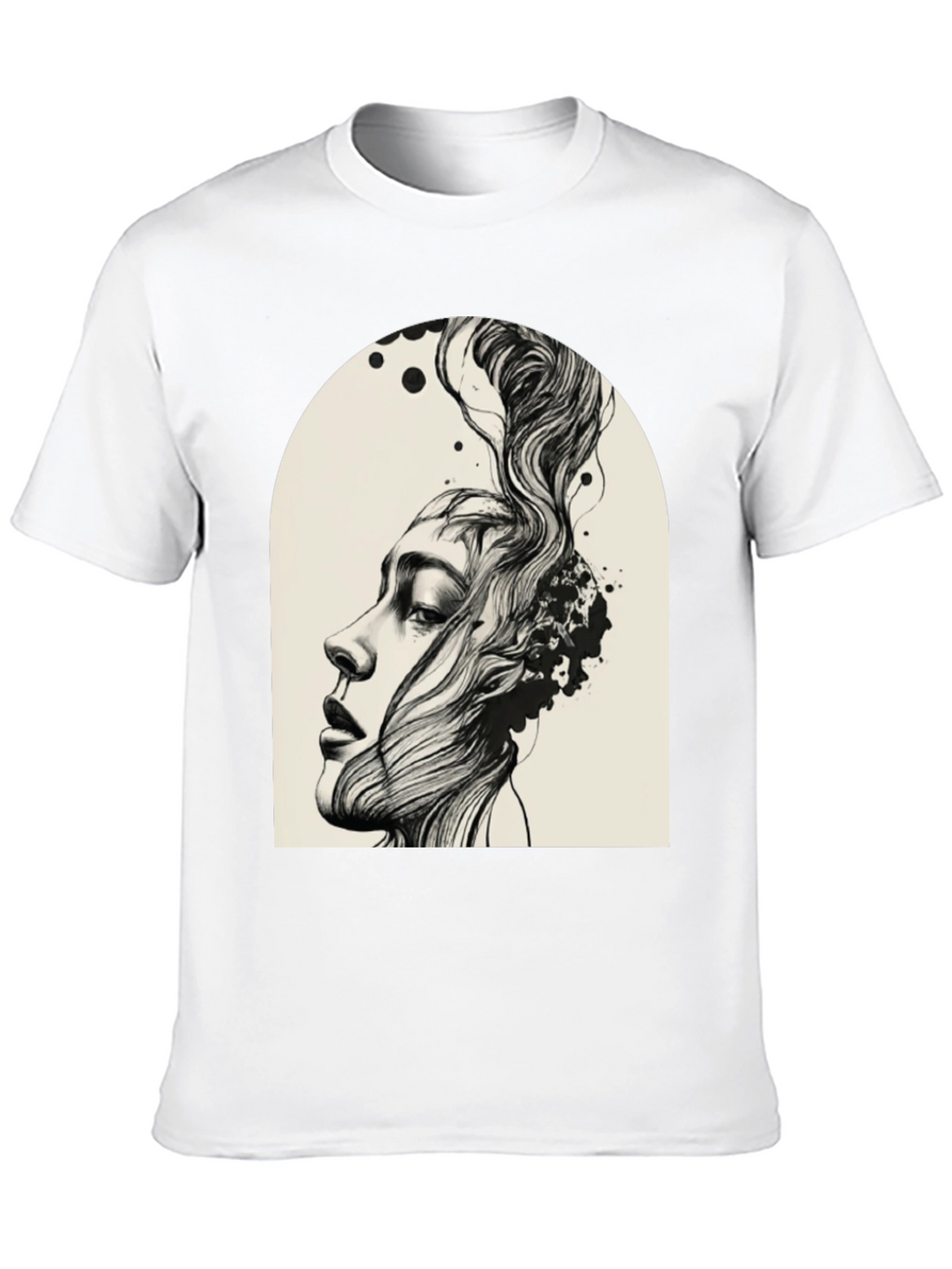 Abstract Woman Graphic Tee - Black