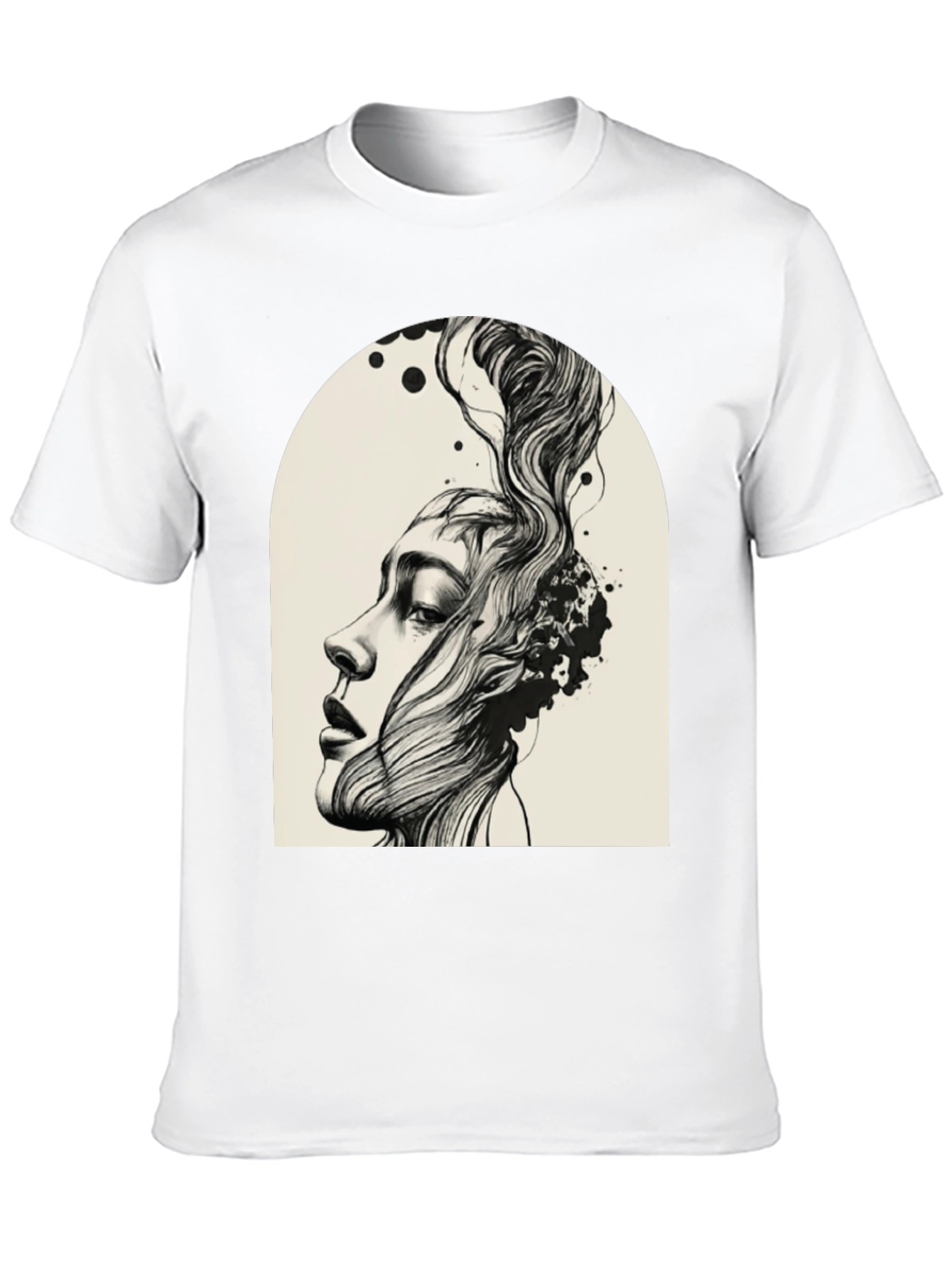 Abstract Woman Graphic Tee - Black