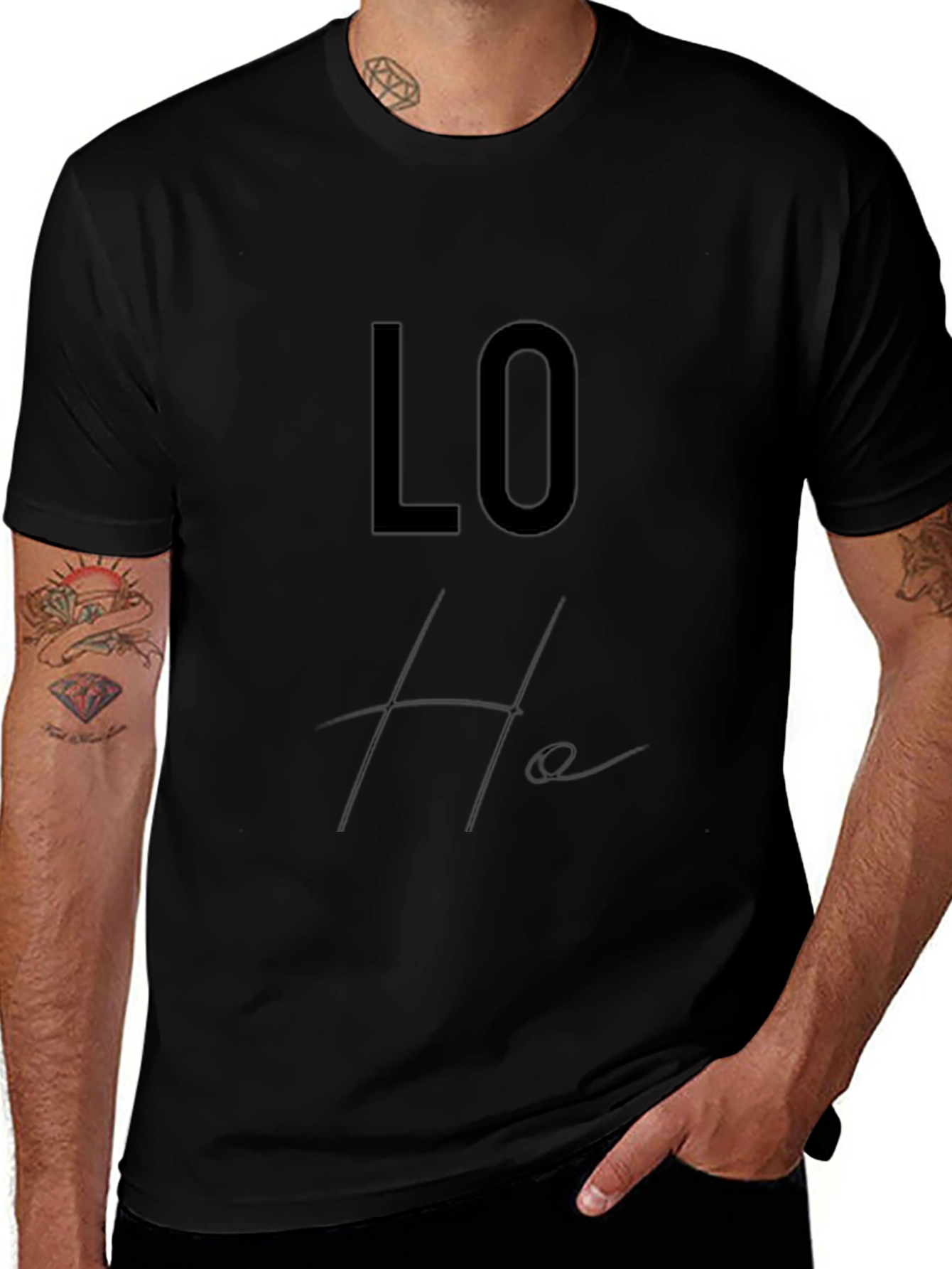 Trendy Black Lo-He Graphic Tee
