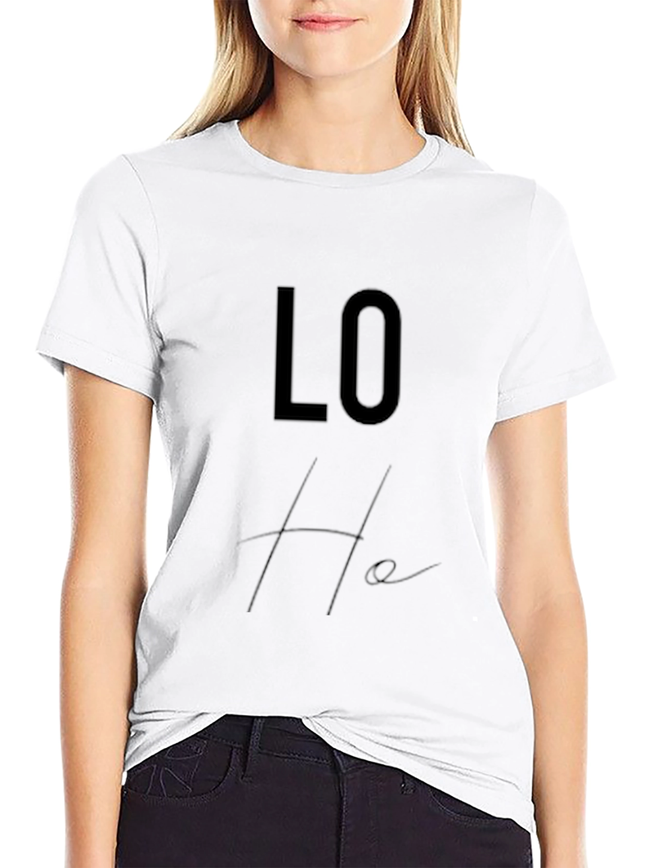 Trendy Black Lo-He Graphic Tee