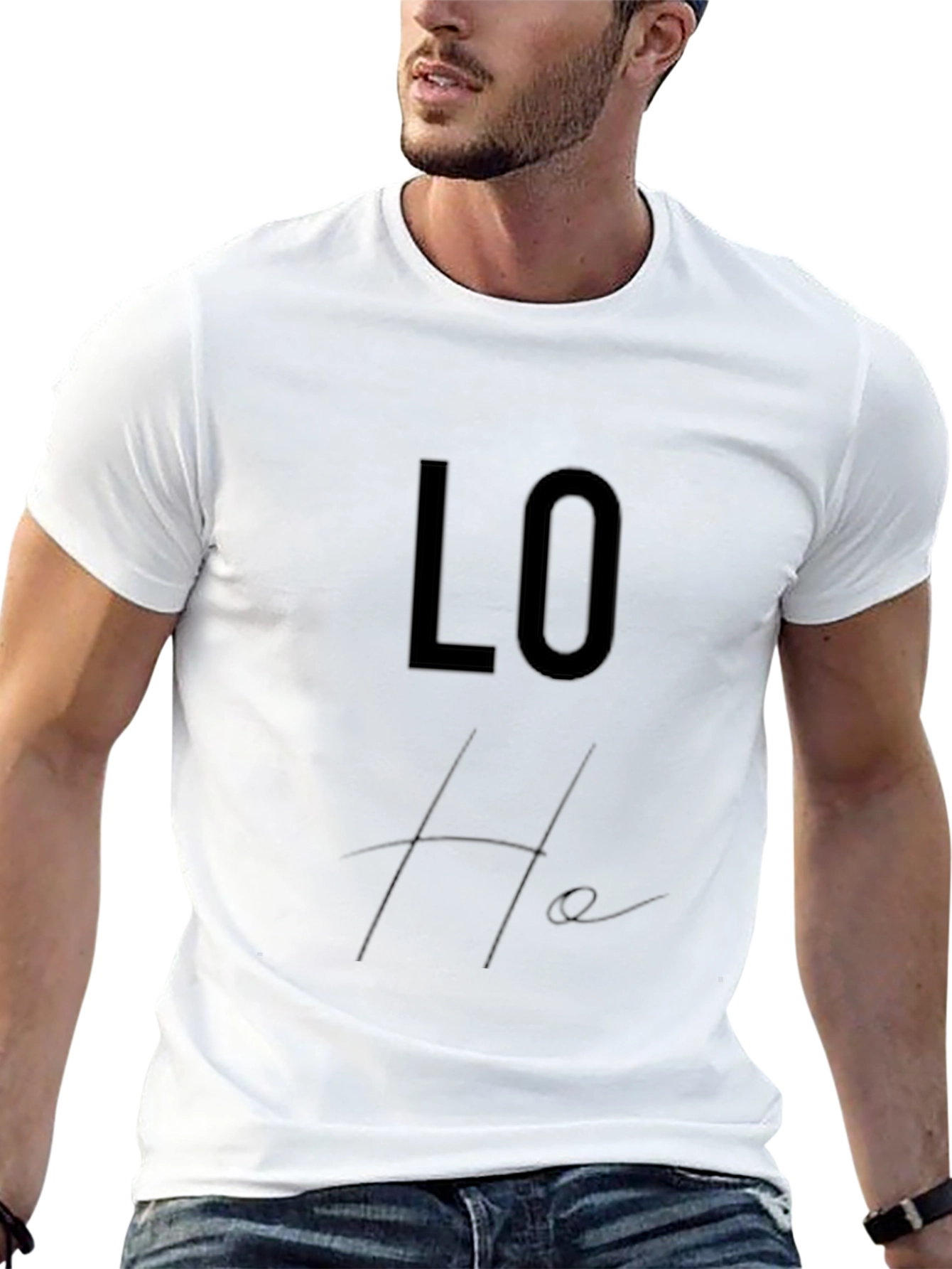 Trendy Black Lo-He Graphic Tee