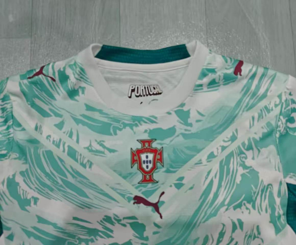KIDS Portugal  Away Kit – Teal Wave Pattern