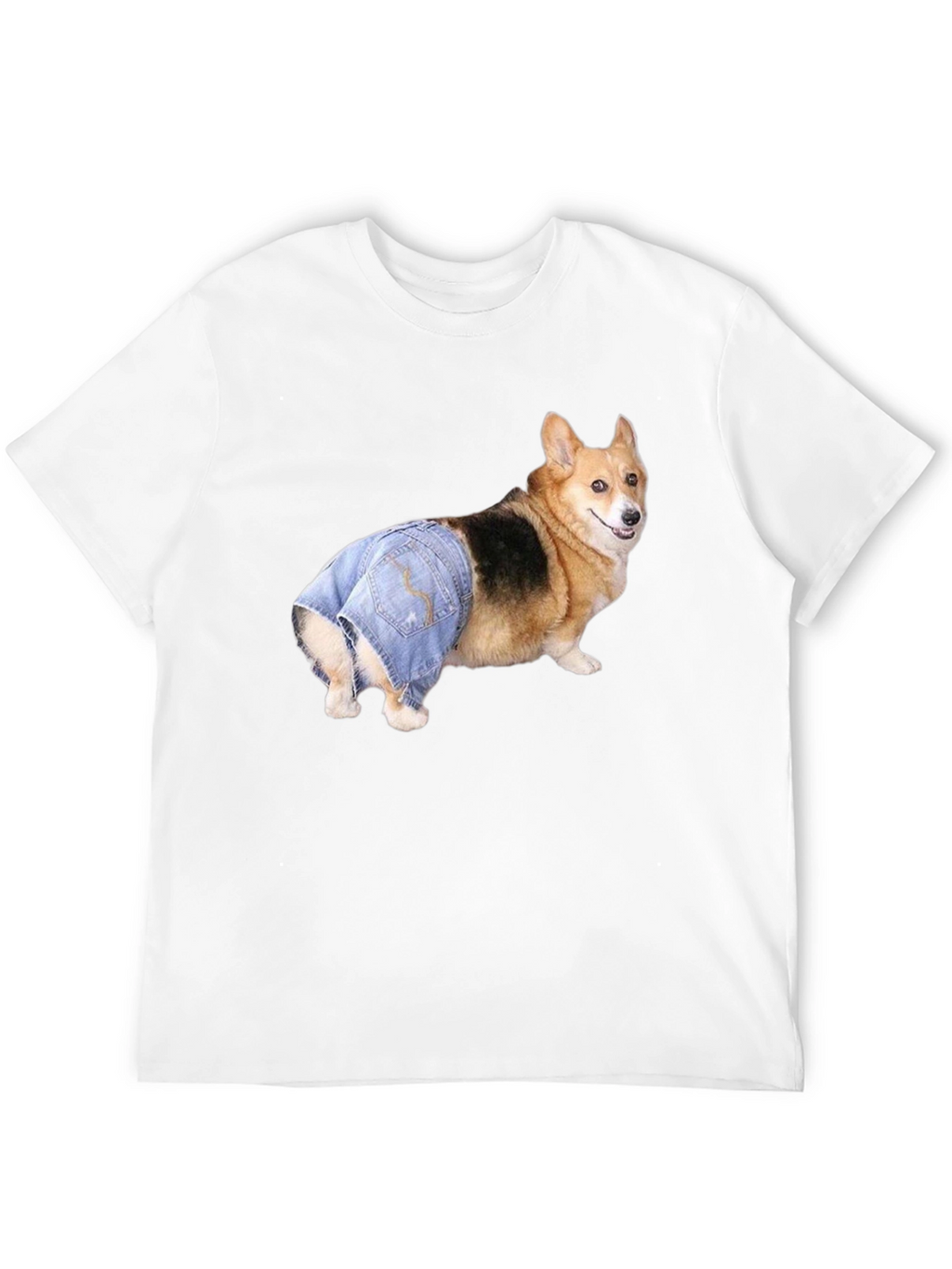 Dog in Jeans T-Shirt