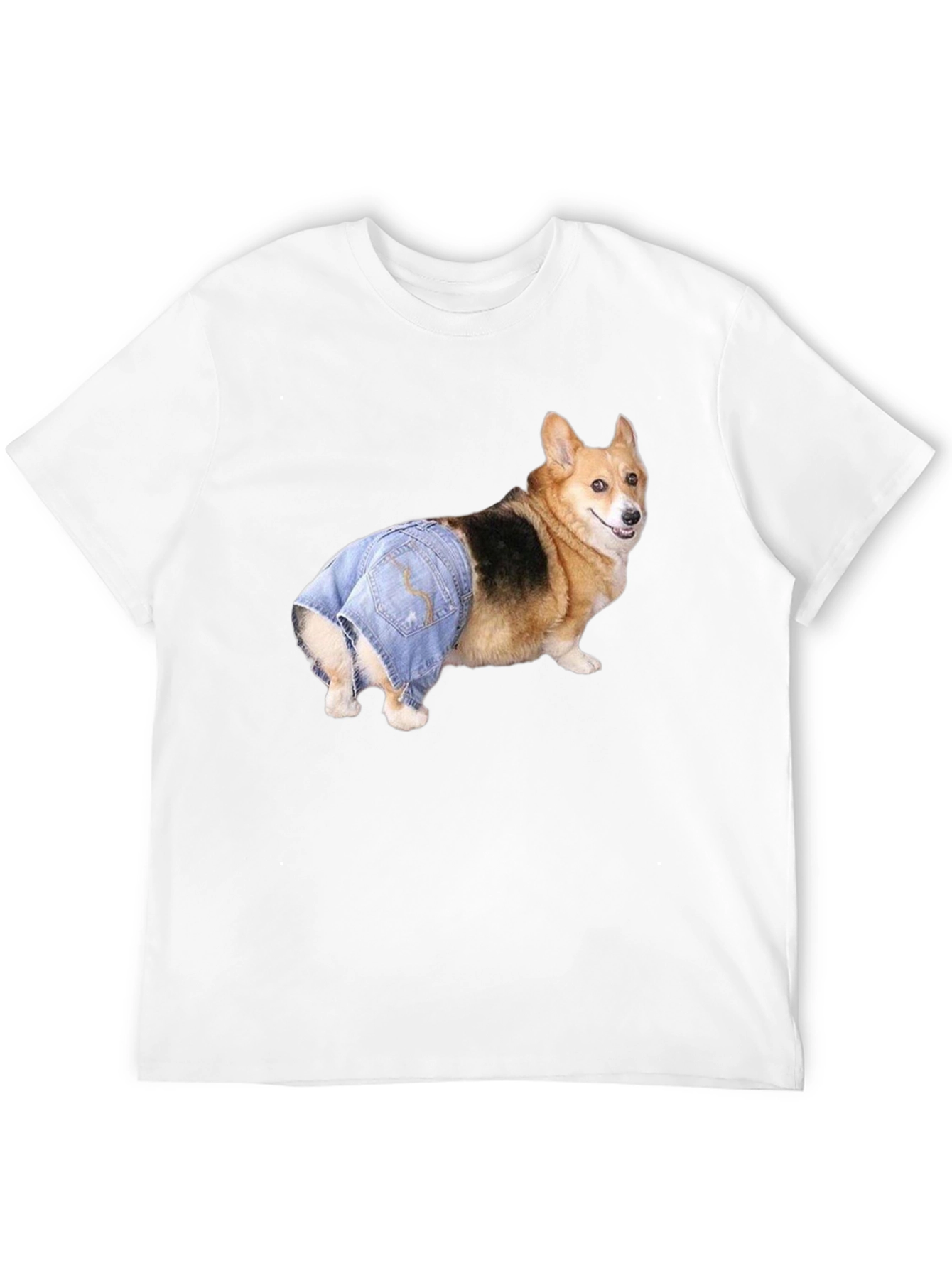 Dog in Jeans T-Shirt