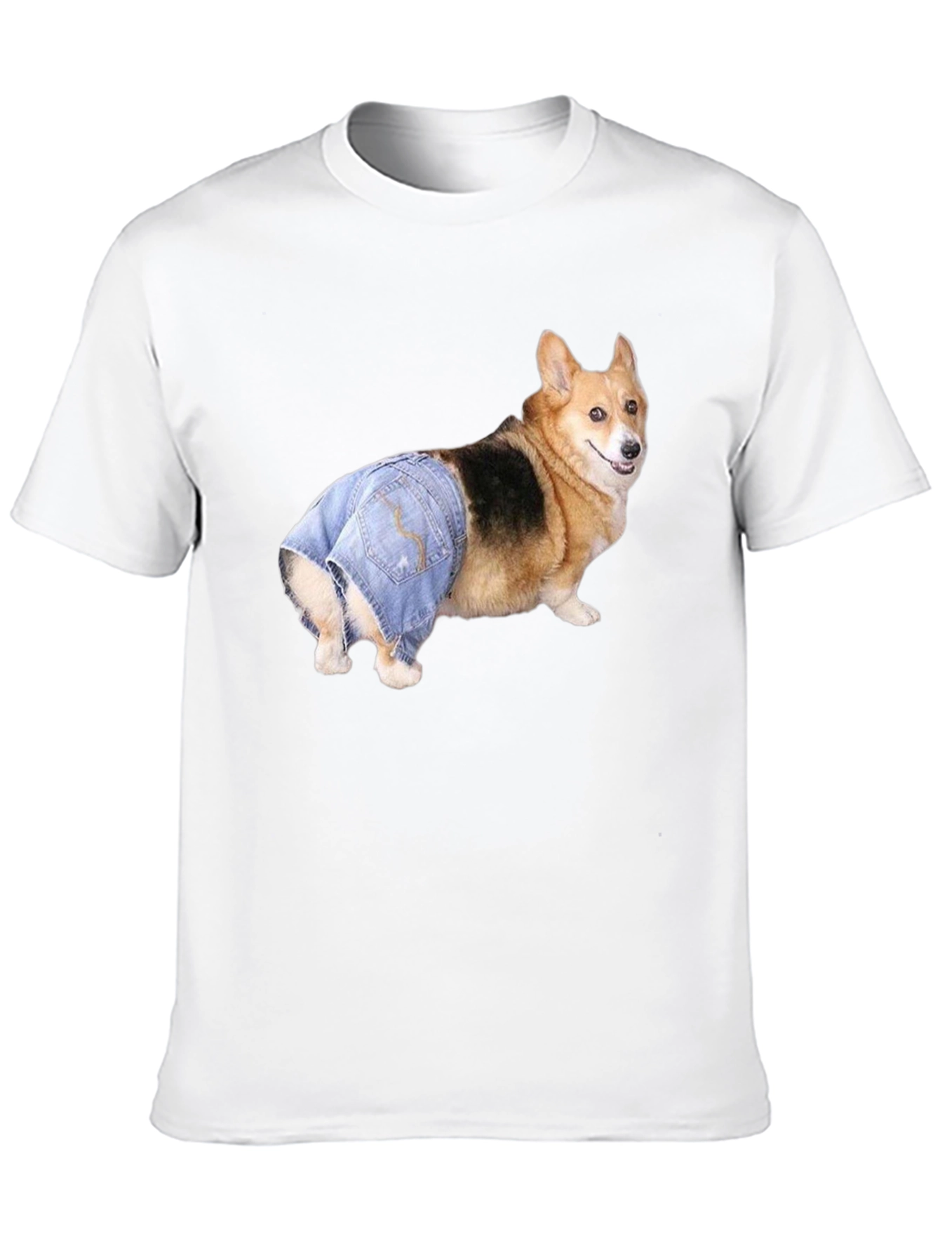 Dog in Jeans T-Shirt
