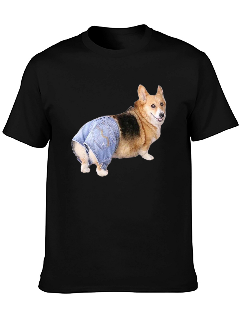 Dog in Jeans T-Shirt