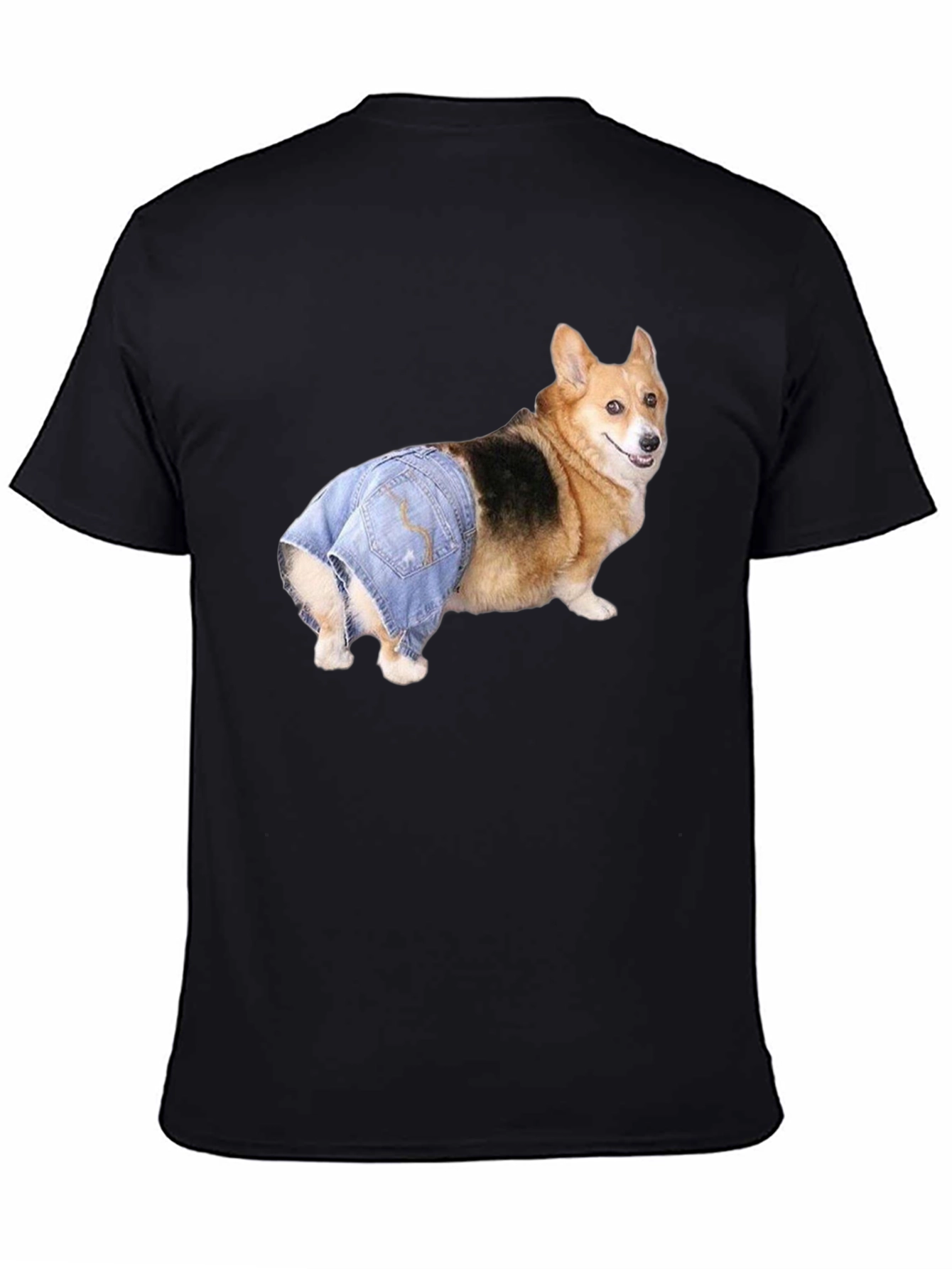 Dog in Jeans T-Shirt