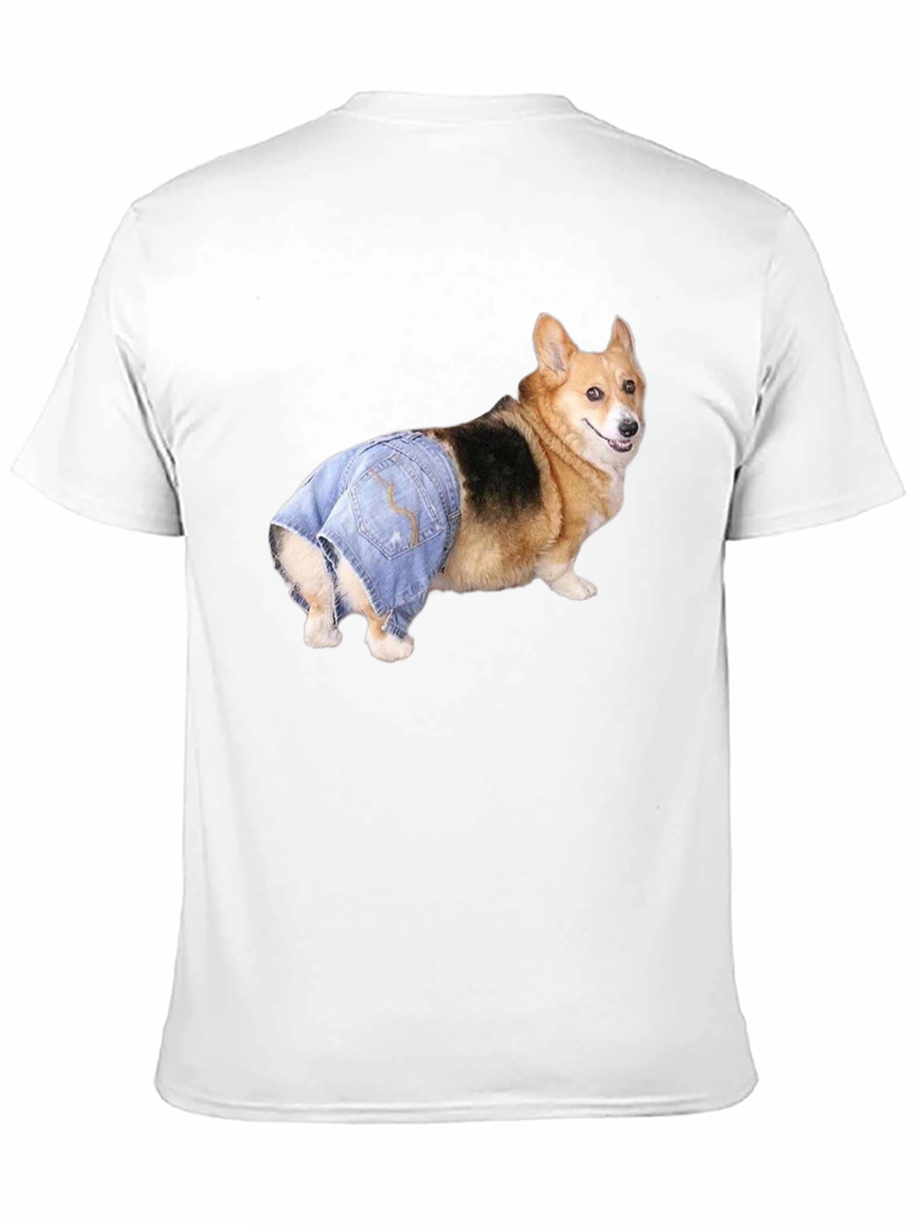 Dog in Jeans T-Shirt