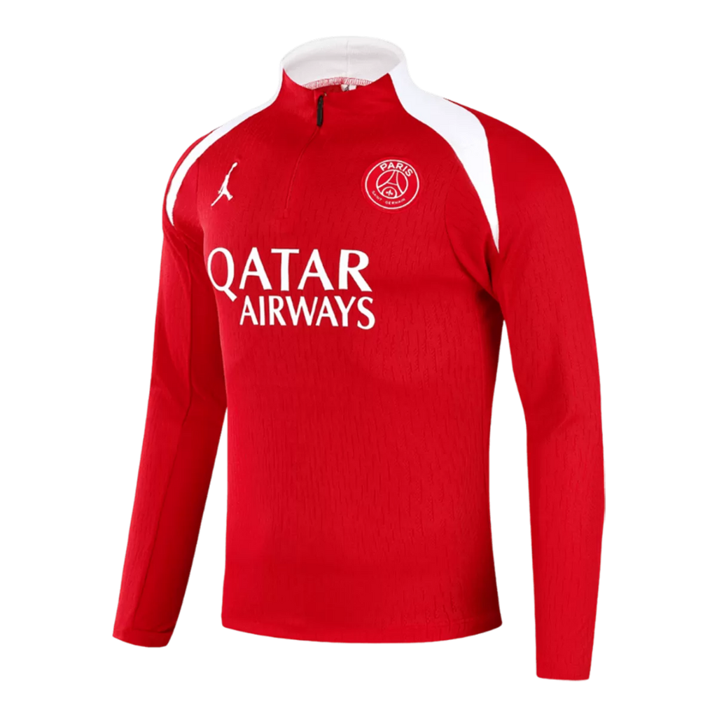 PSG Paris Saint-Germain Zipper Sweatshirt Kit(Top+Pants) Red 2025/26