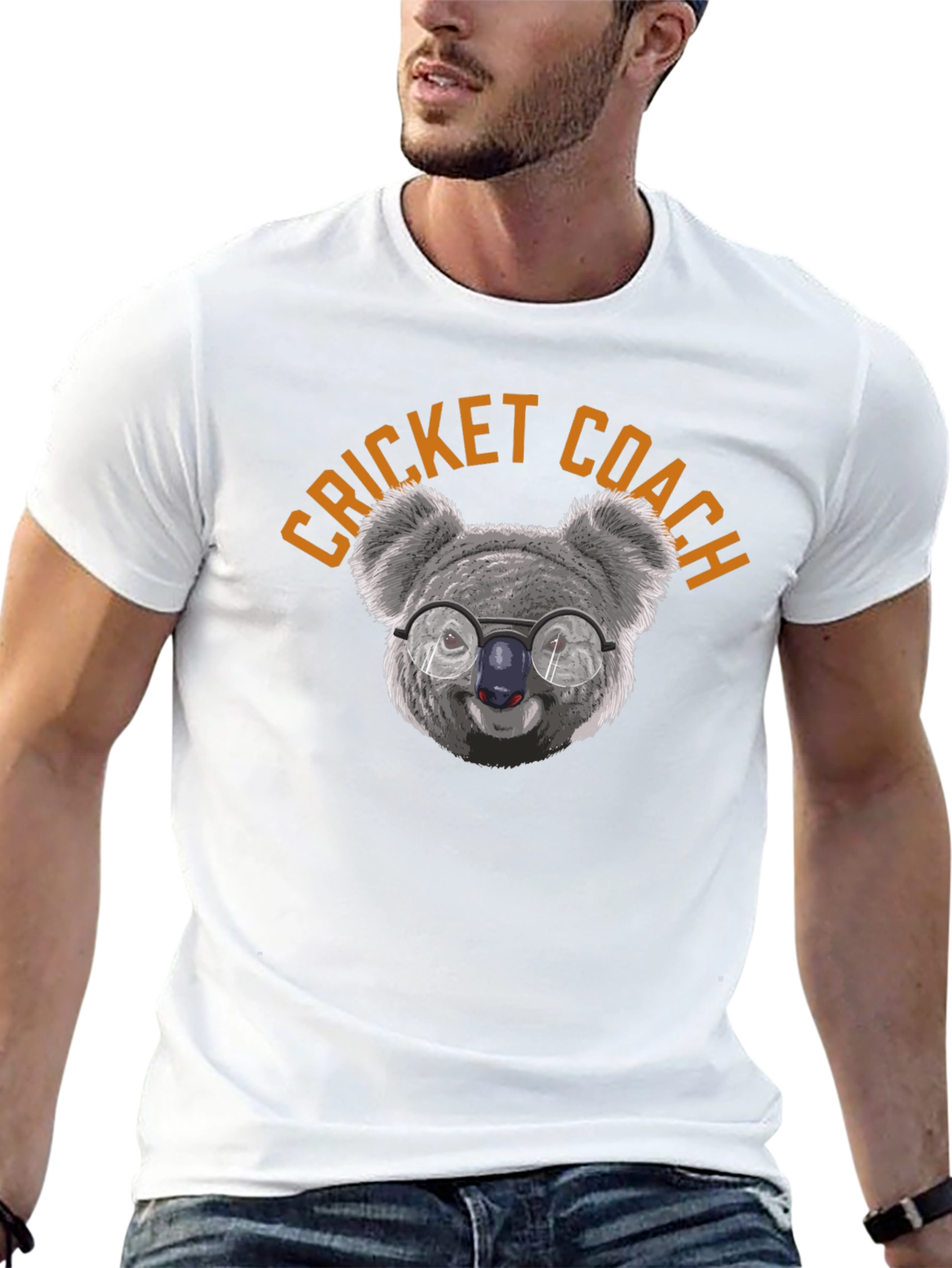 Cricket Coach Koala T-Shirt - Unique Graphic Tee
