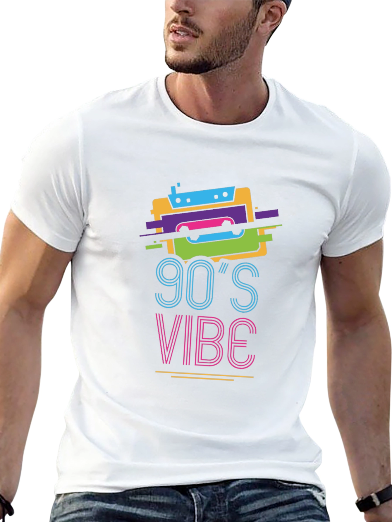 90s Vibe Graphic Tee - Retro Cassette Design