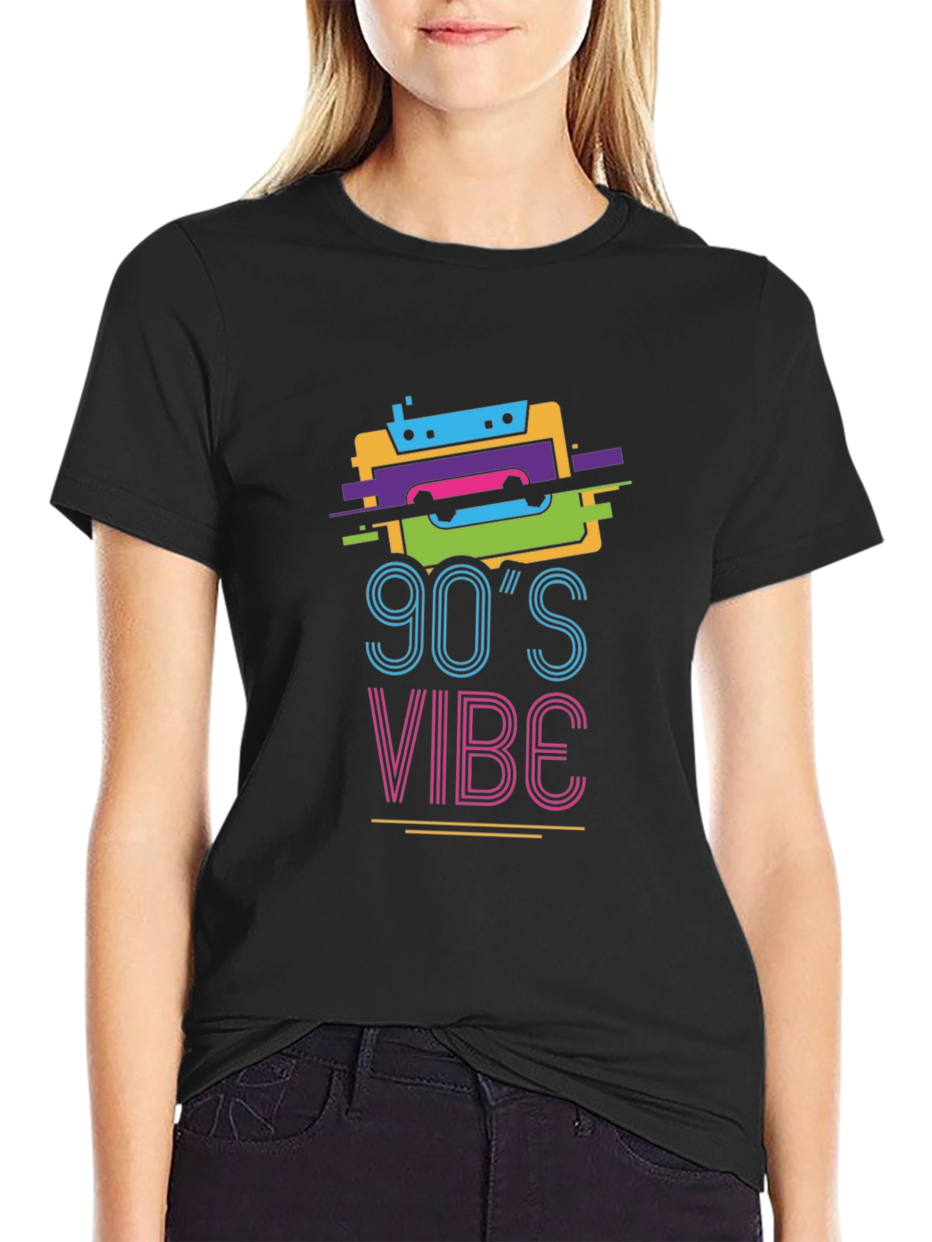 90s Vibe Graphic Tee - Retro Cassette Design