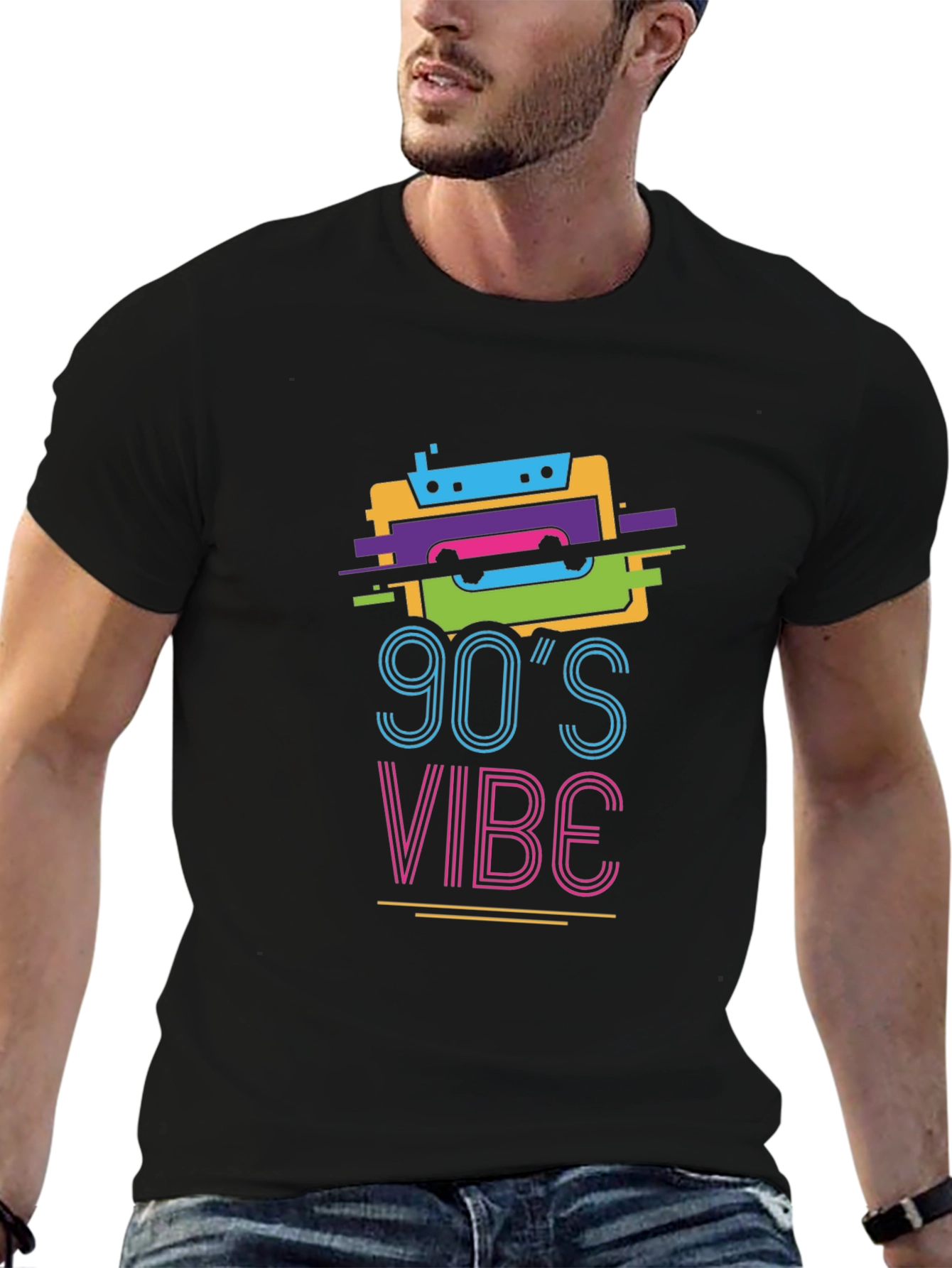 90s Vibe Graphic Tee - Retro Cassette Design