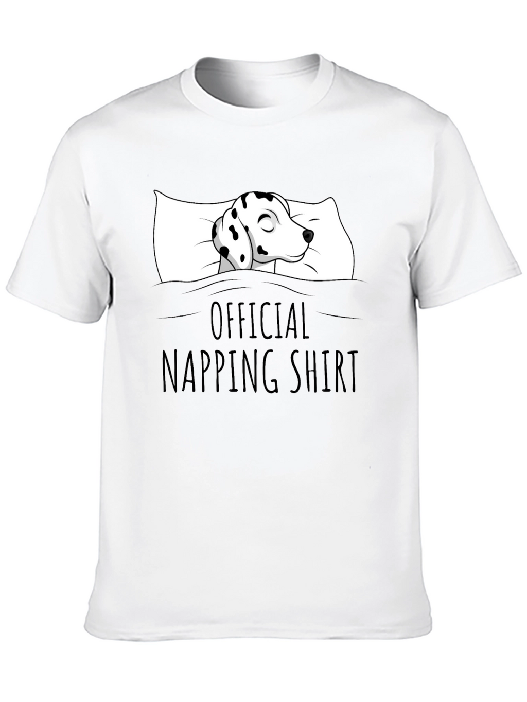 Dalmatian Napping Shirt - Black Cotton Tee