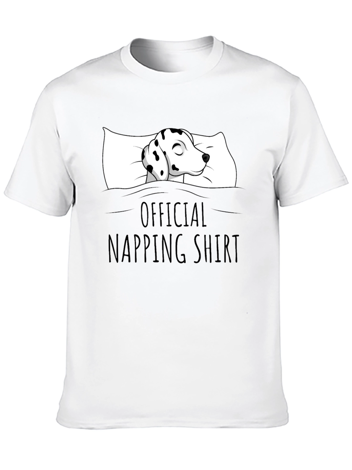 Dalmatian Napping Shirt - Black Cotton Tee
