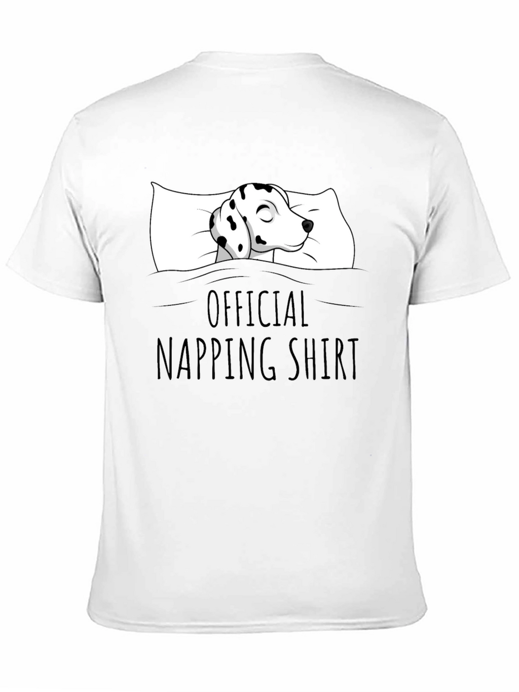 Dalmatian Napping Shirt - Black Cotton Tee