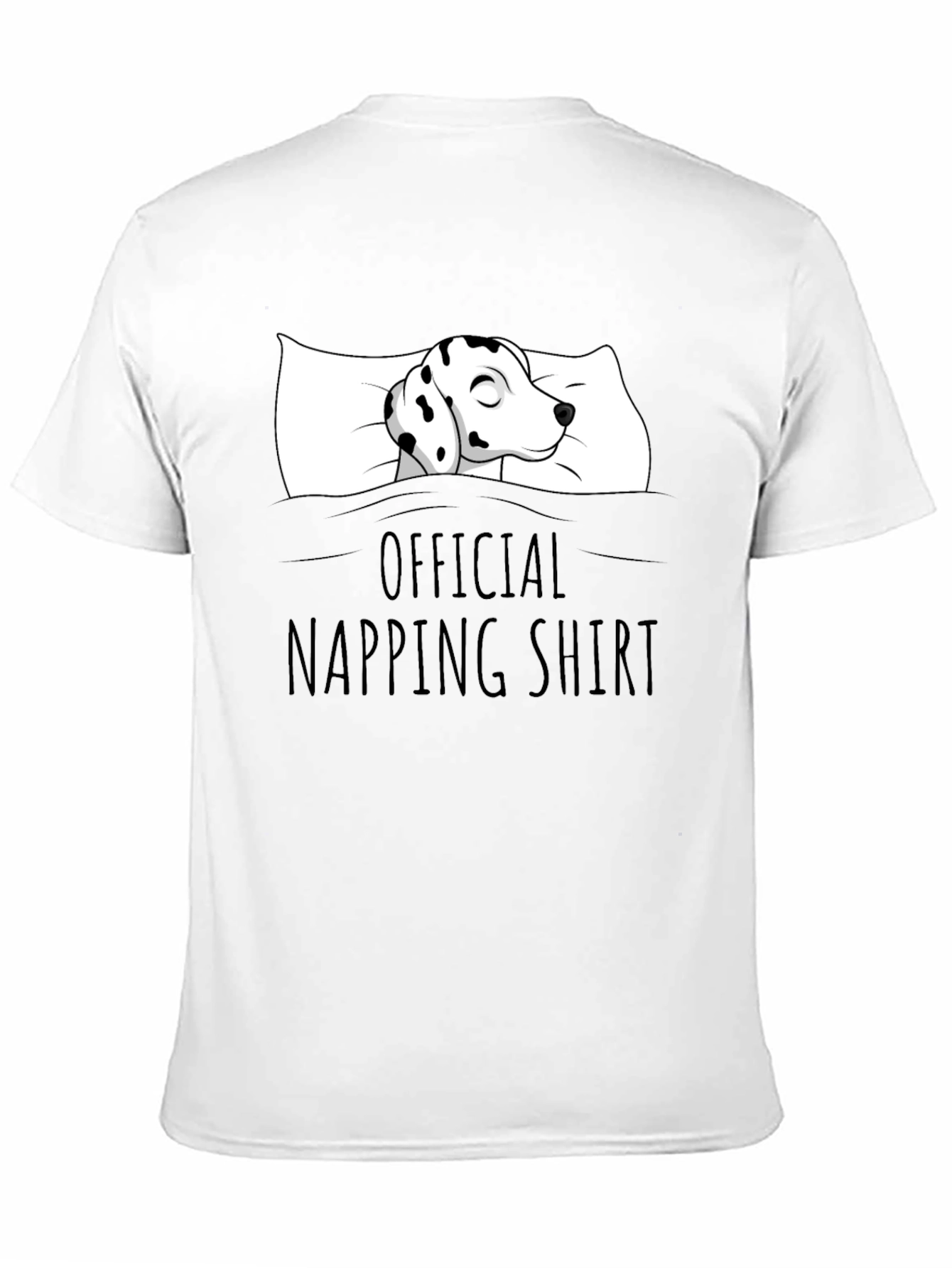 Dalmatian Napping Shirt - Black Cotton Tee