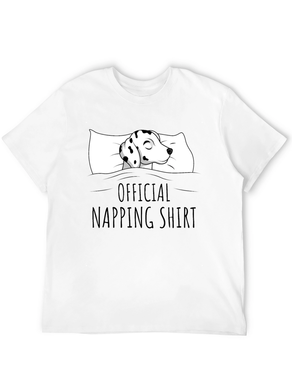Dalmatian Napping Shirt - Black Cotton Tee