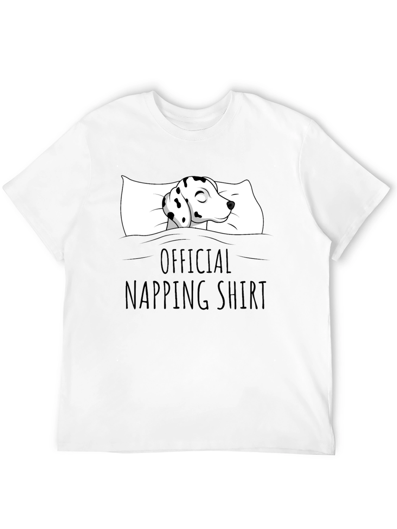 Dalmatian Napping Shirt - Black Cotton Tee