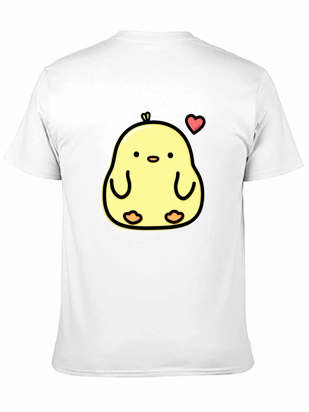 Cute Chick Heart Graphic Black T-Shirt