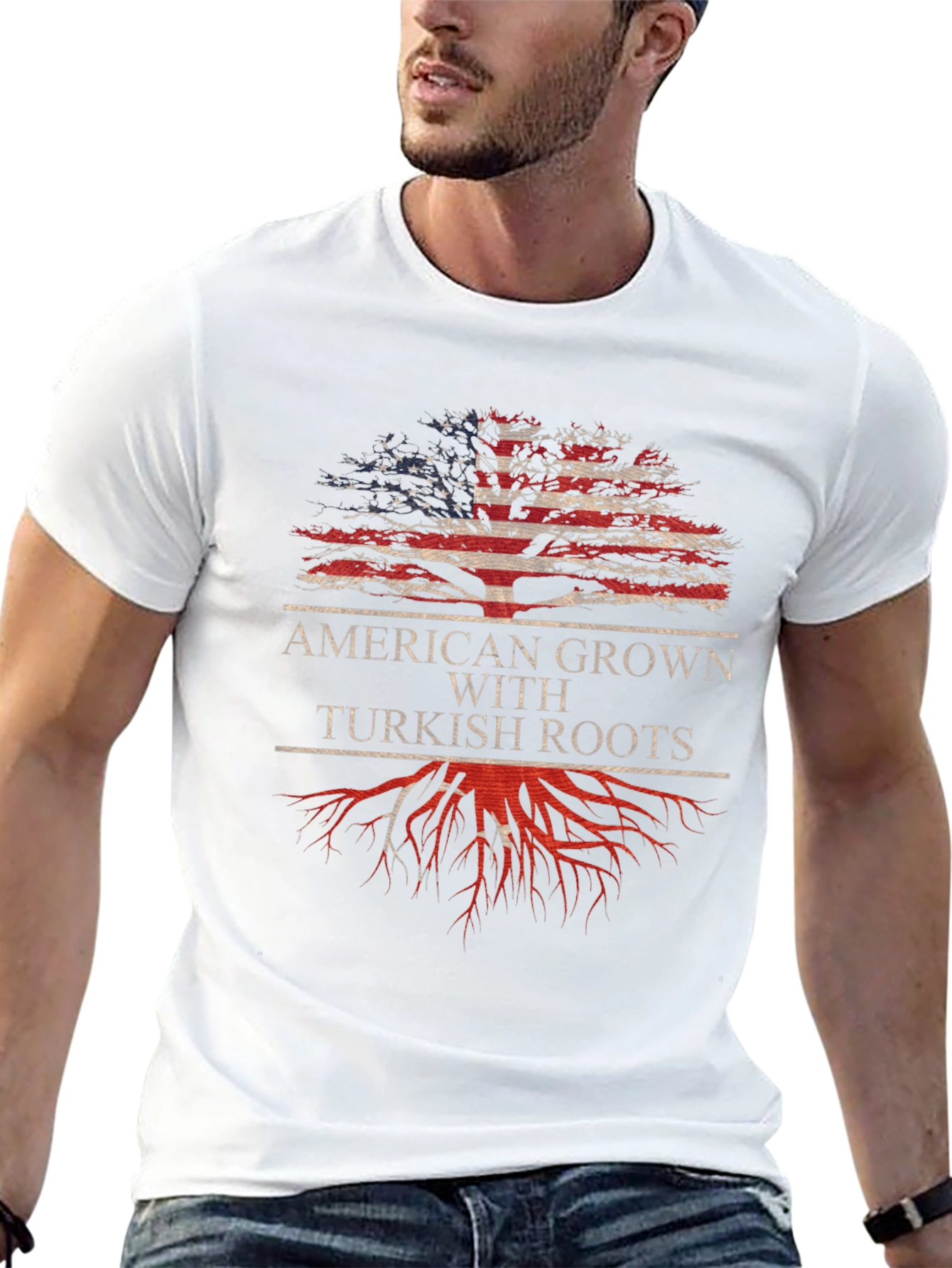American Grown Turkish Roots Graphic T-Shirt